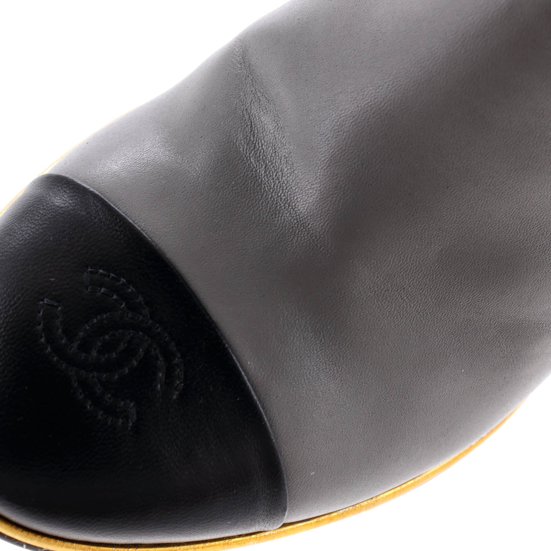 Women's CC Cap Toe Wedge Ankle Boots Leather