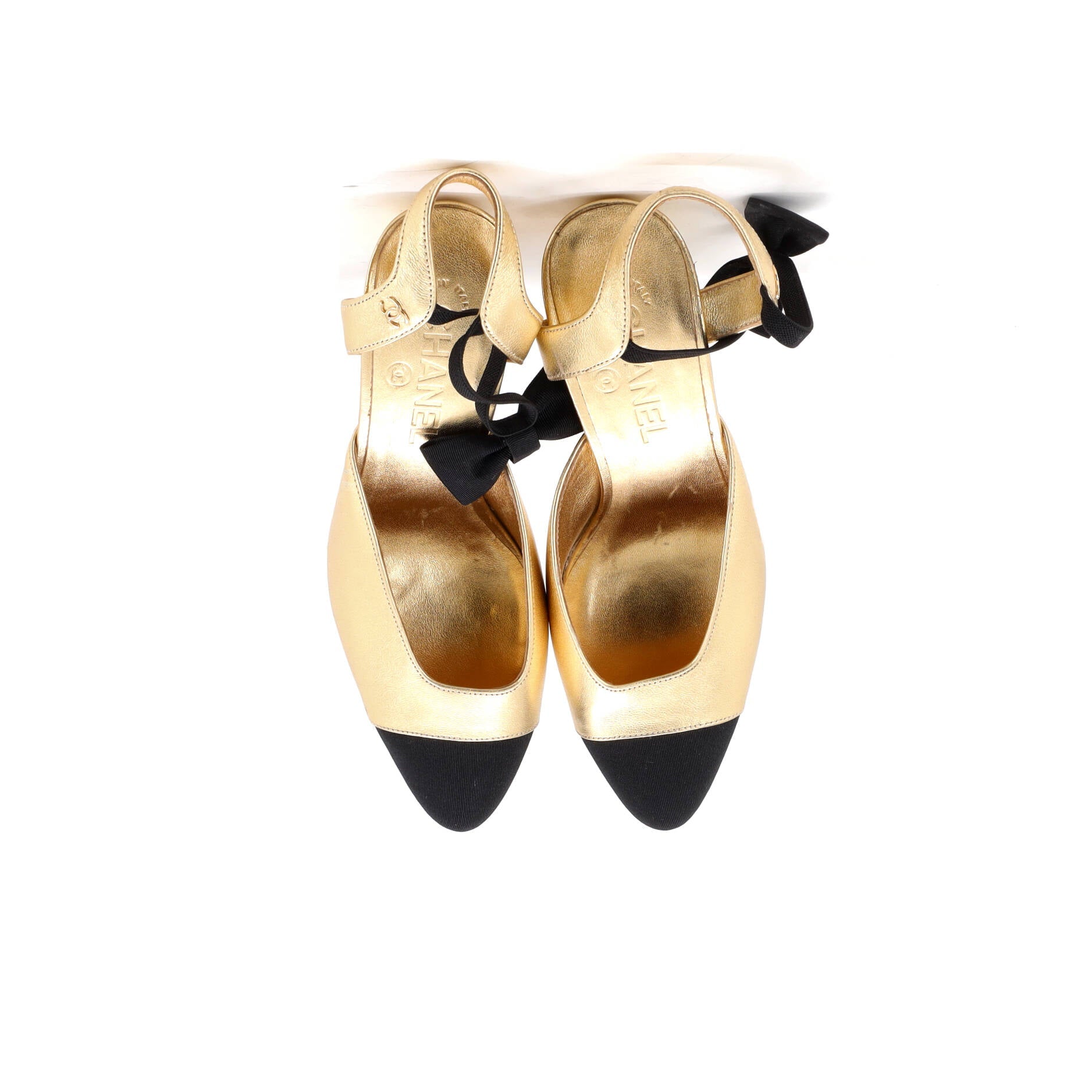 Women's Cap Toe Bow Ankle Strap Pumps Leather with Grosgrain