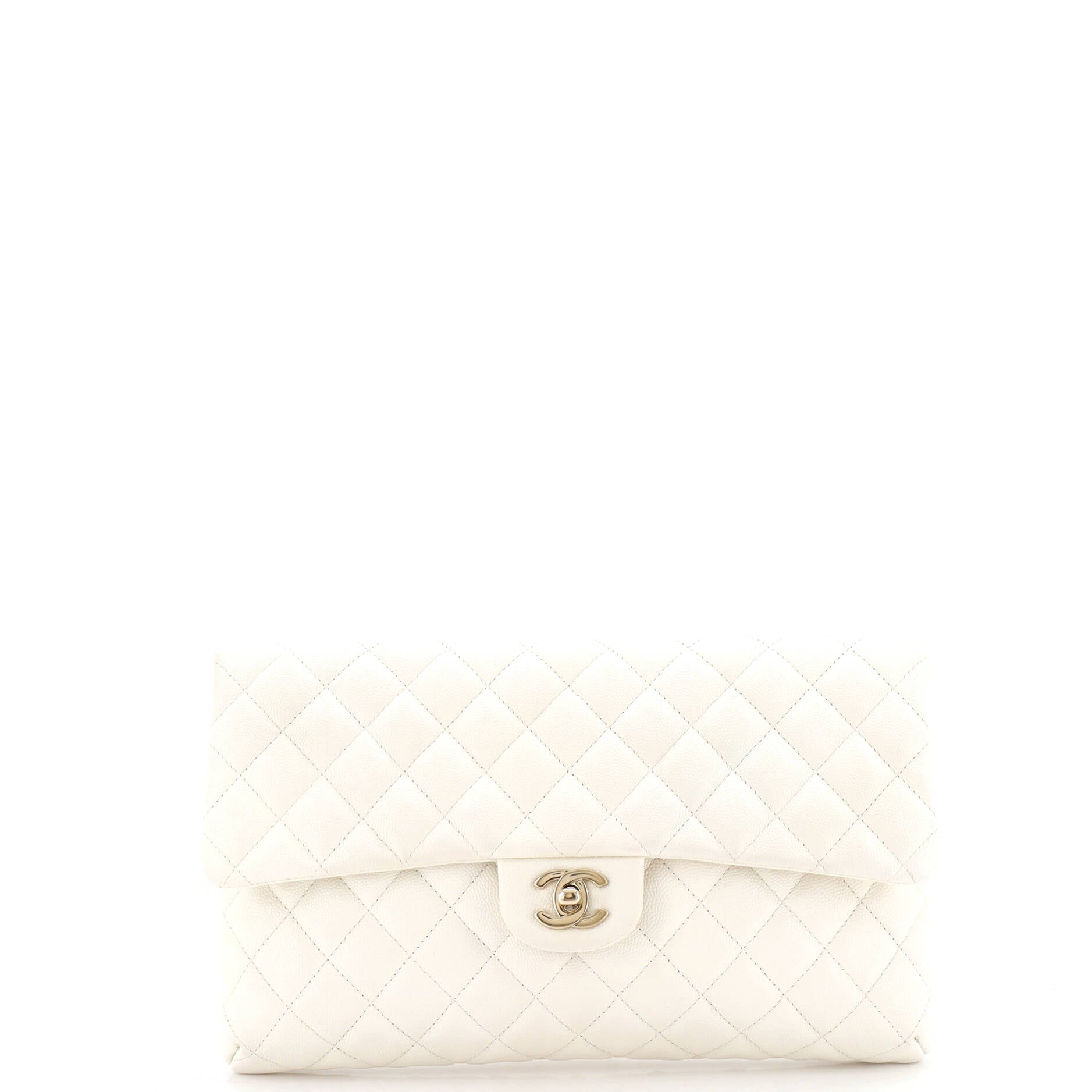 Classic Flap Clutch Quilted Caviar
