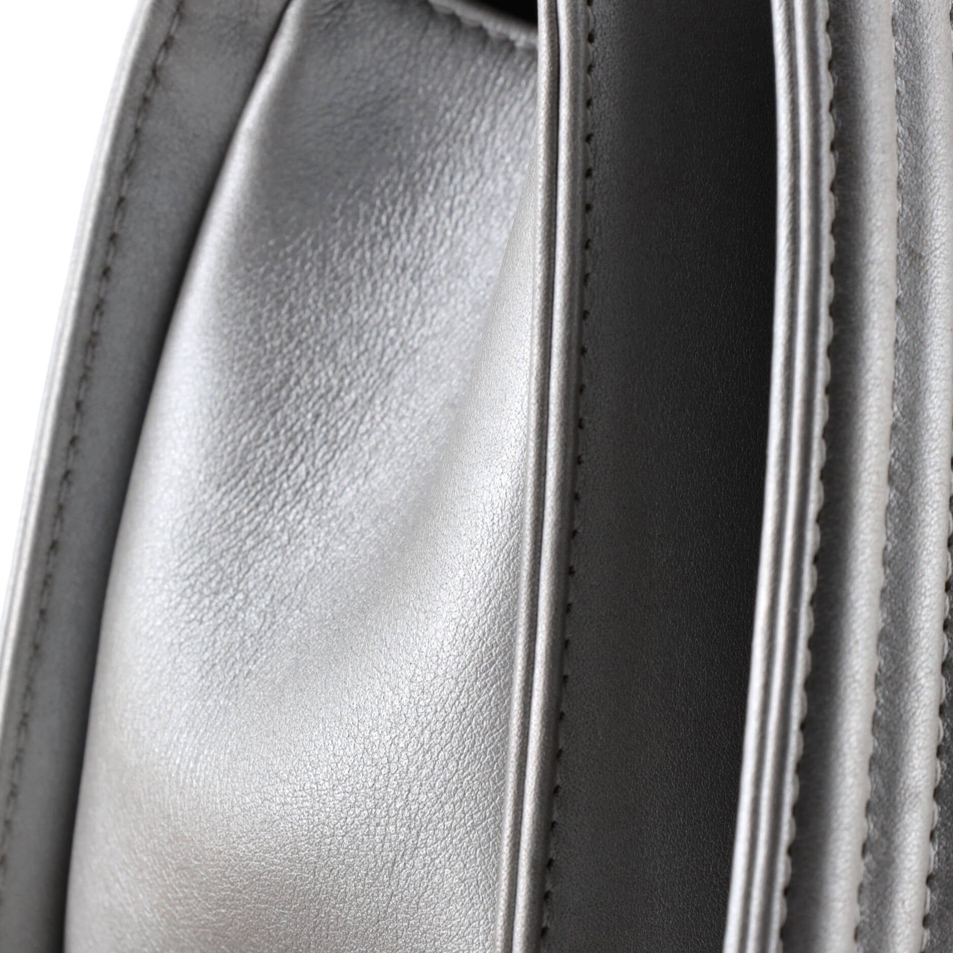 Boy Flap Bag Quilted Metallic Calfskin Old Medium
