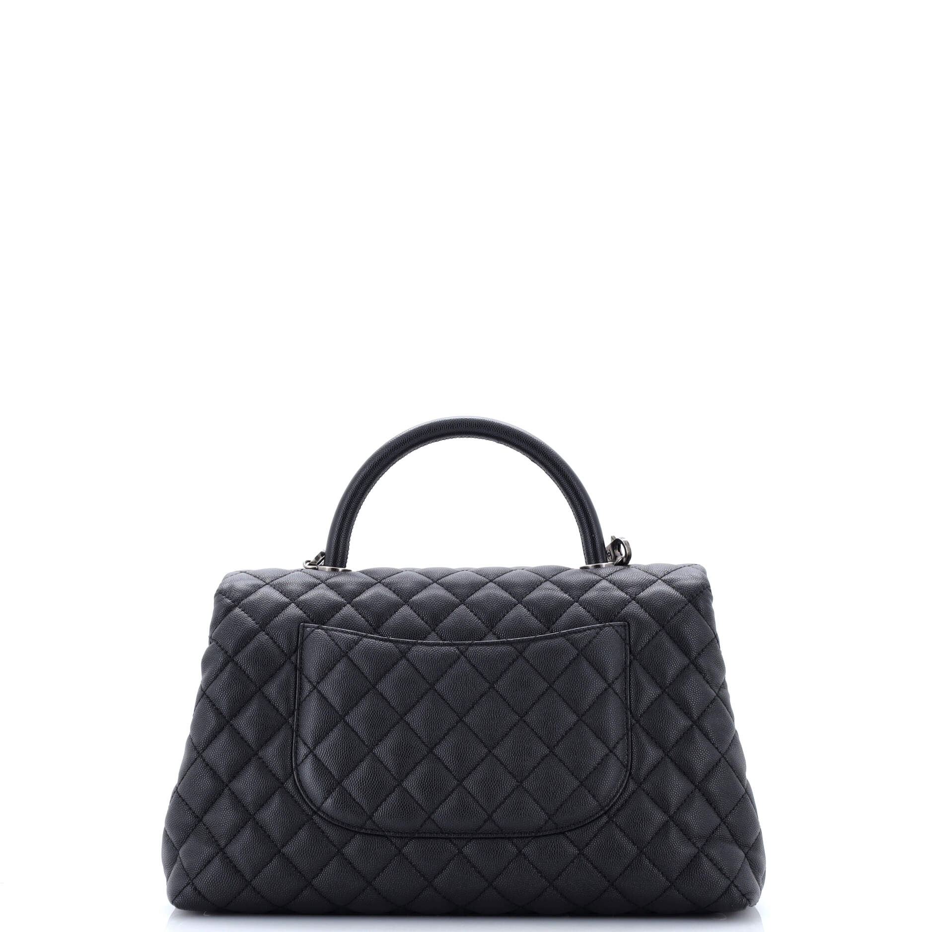 Coco Top Handle Bag Quilted Caviar Medium