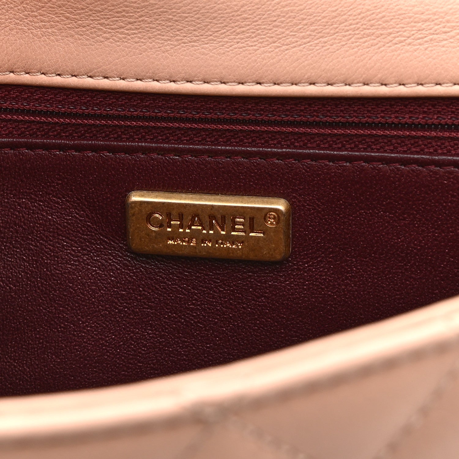 Calfskin Quilted Rock The Corner Flap Beige
