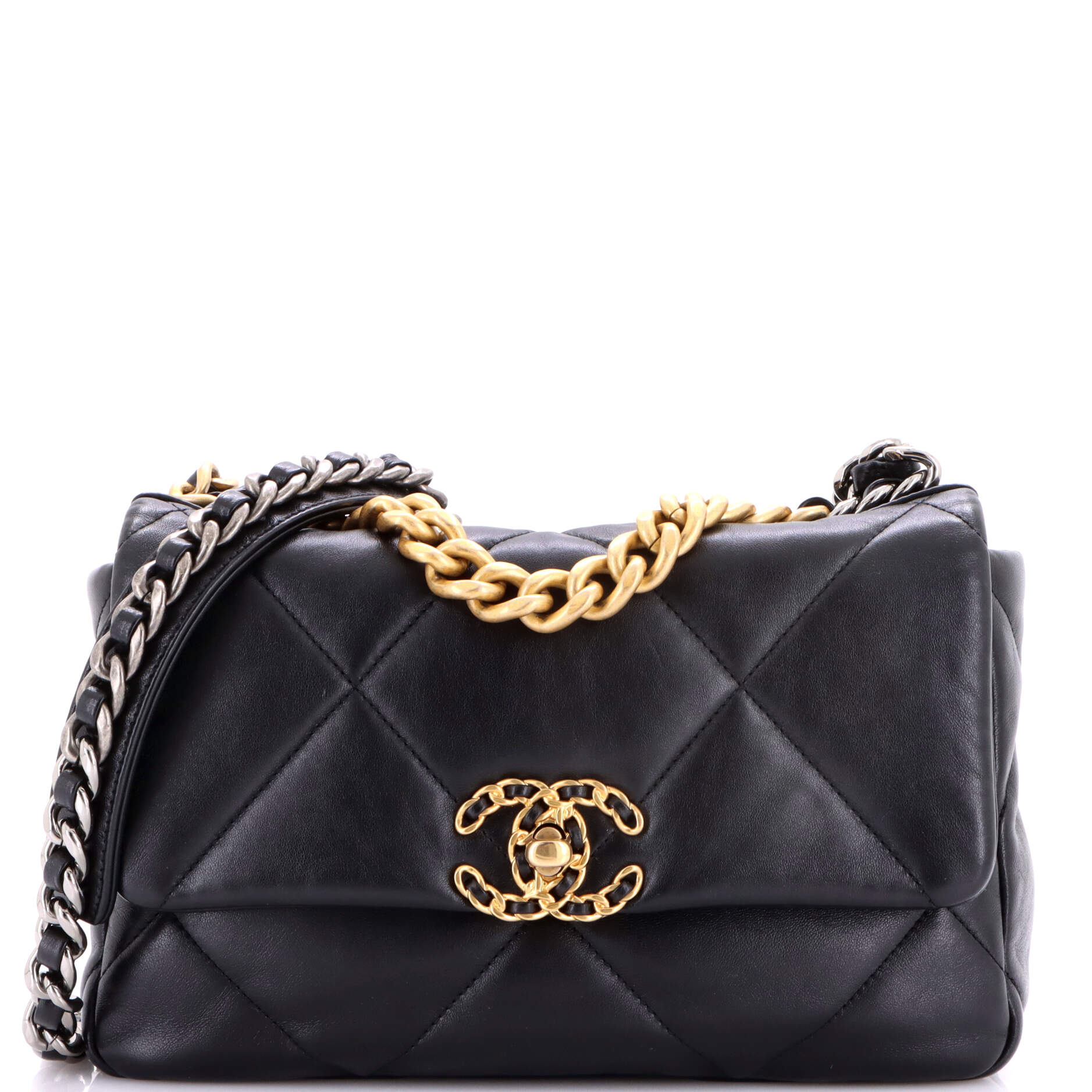 19 Flap Bag Quilted Leather Medium