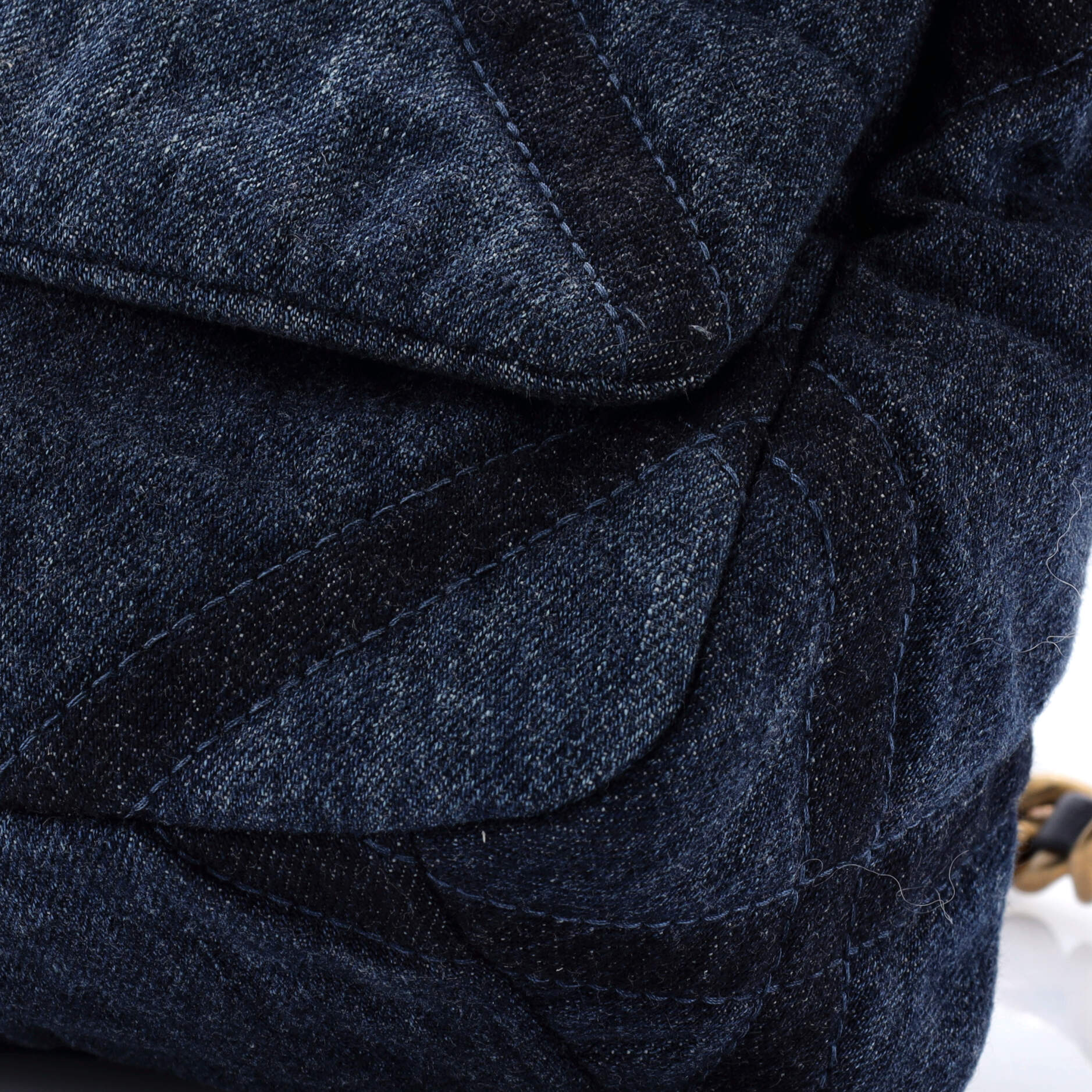 19 Flap Bag Quilted Denim Medium