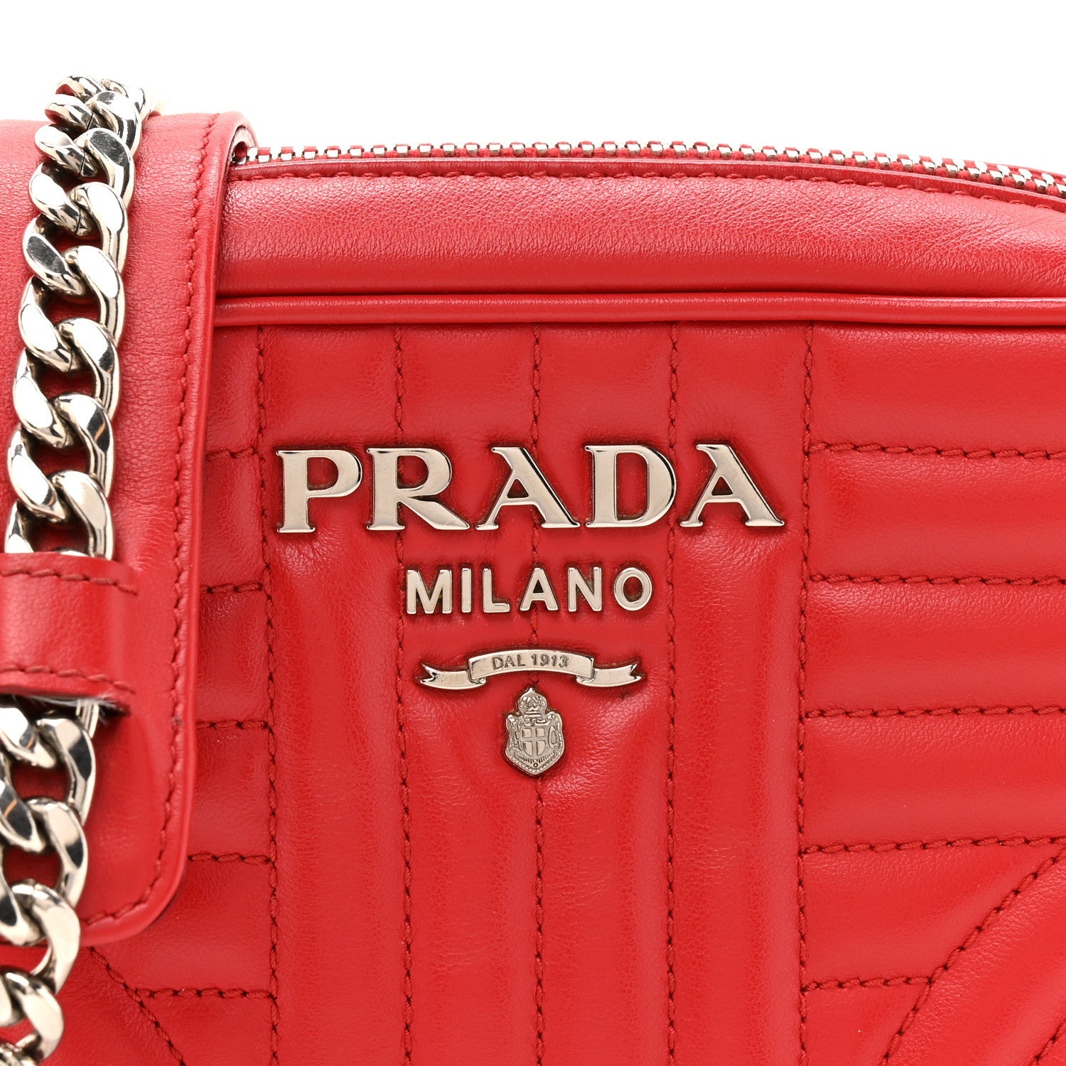Soft Calfskin Diagramme Camera Bag Rosso