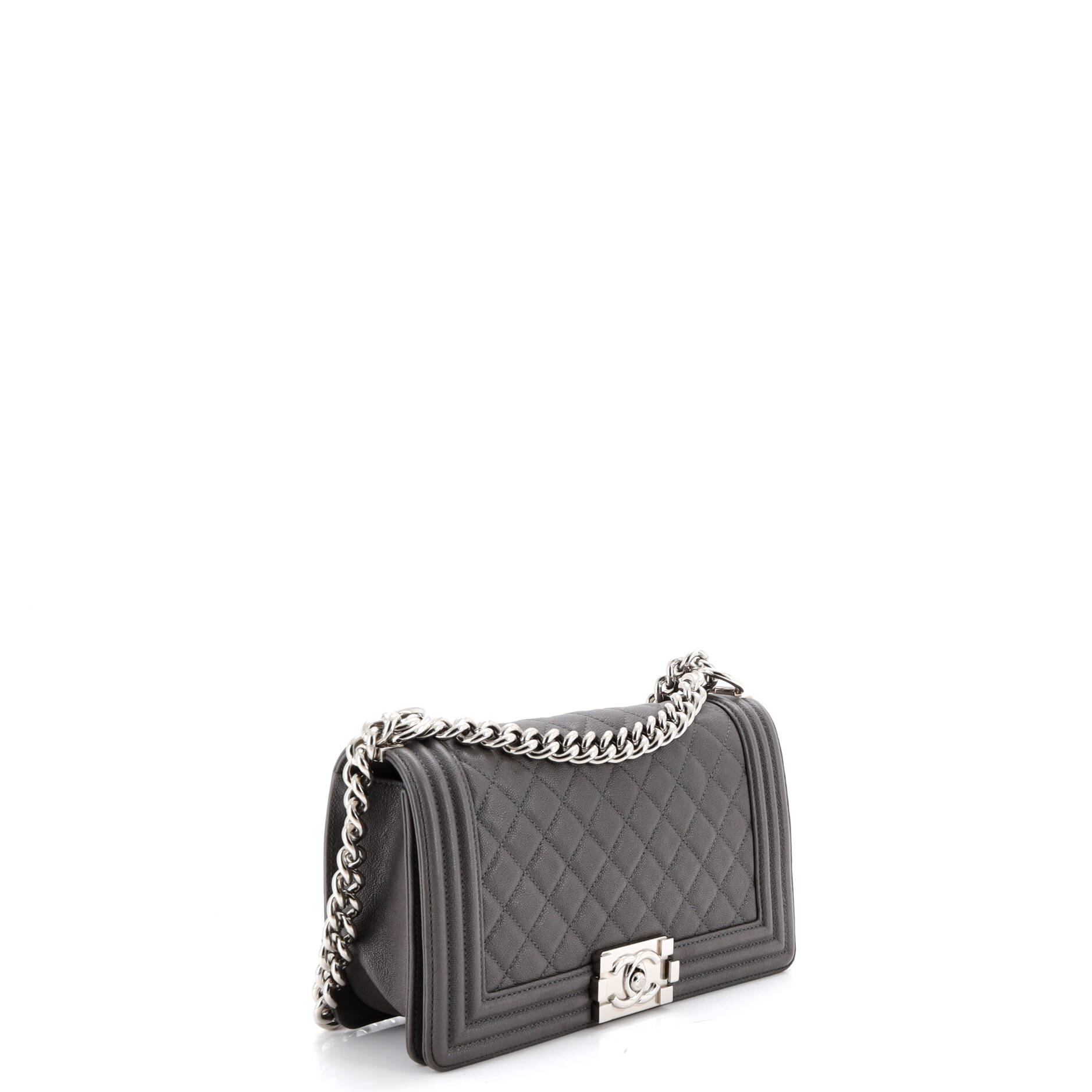 Boy Flap Bag Quilted Caviar Old Medium