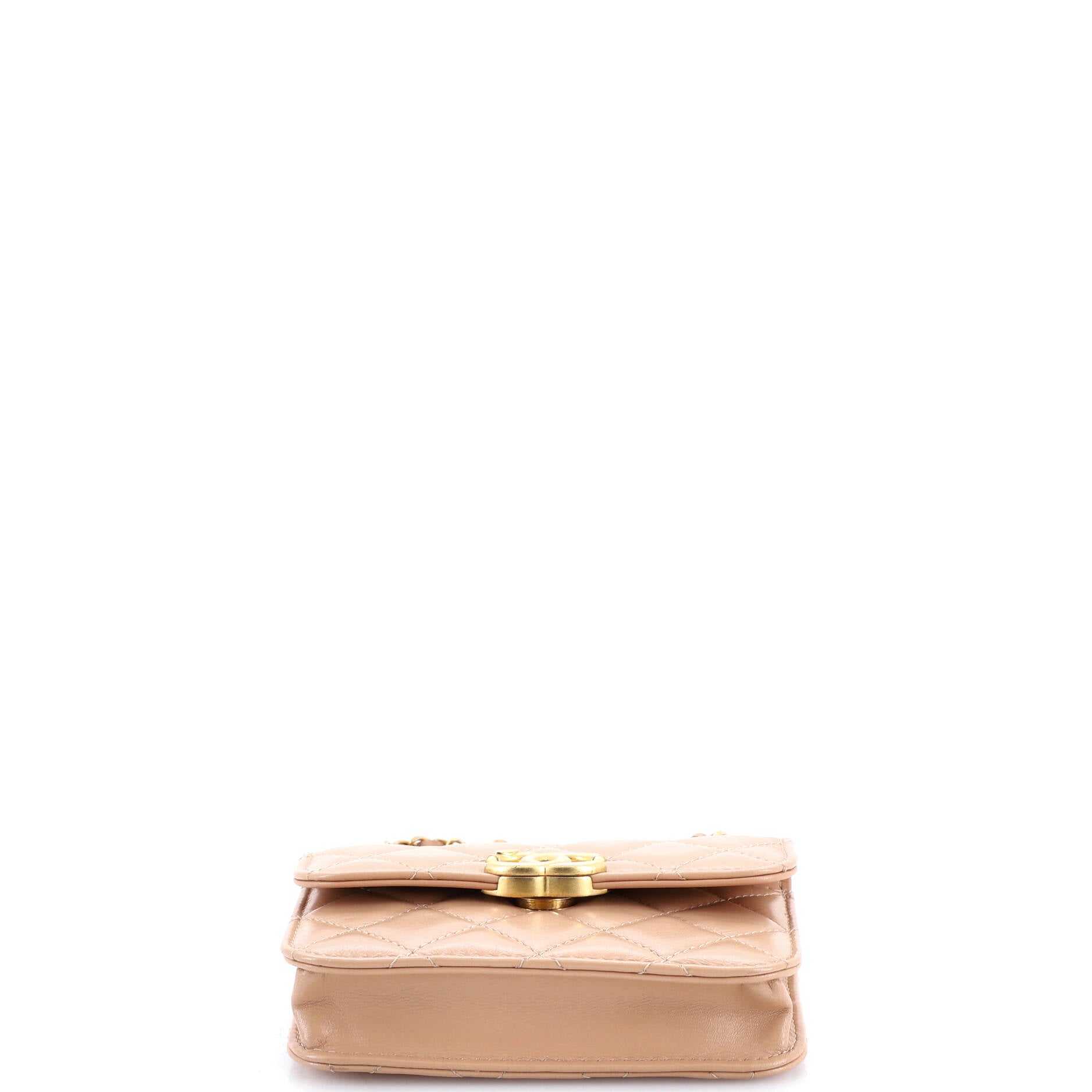 Perfect Fit Flap Coin Purse with Chain Quilted Calfskin