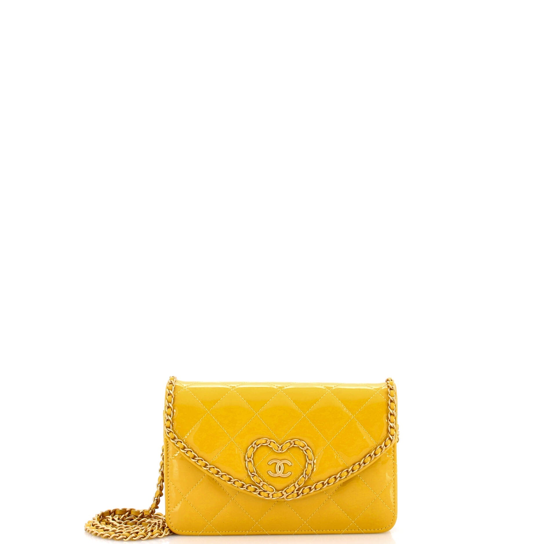 Heart Chain Wallet on Chain Quilted Patent