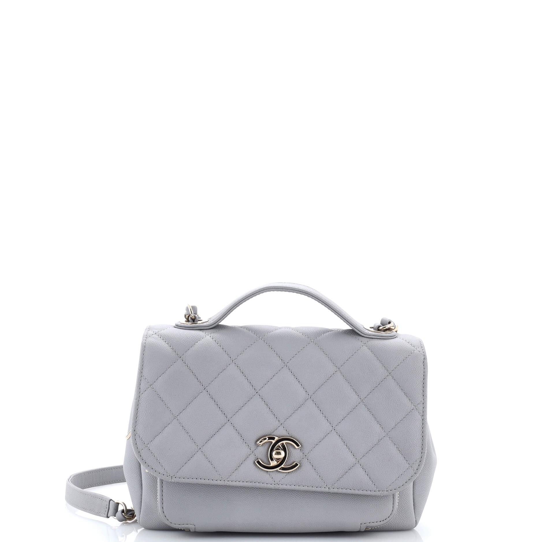 Business Affinity Flap Bag Quilted Caviar Small