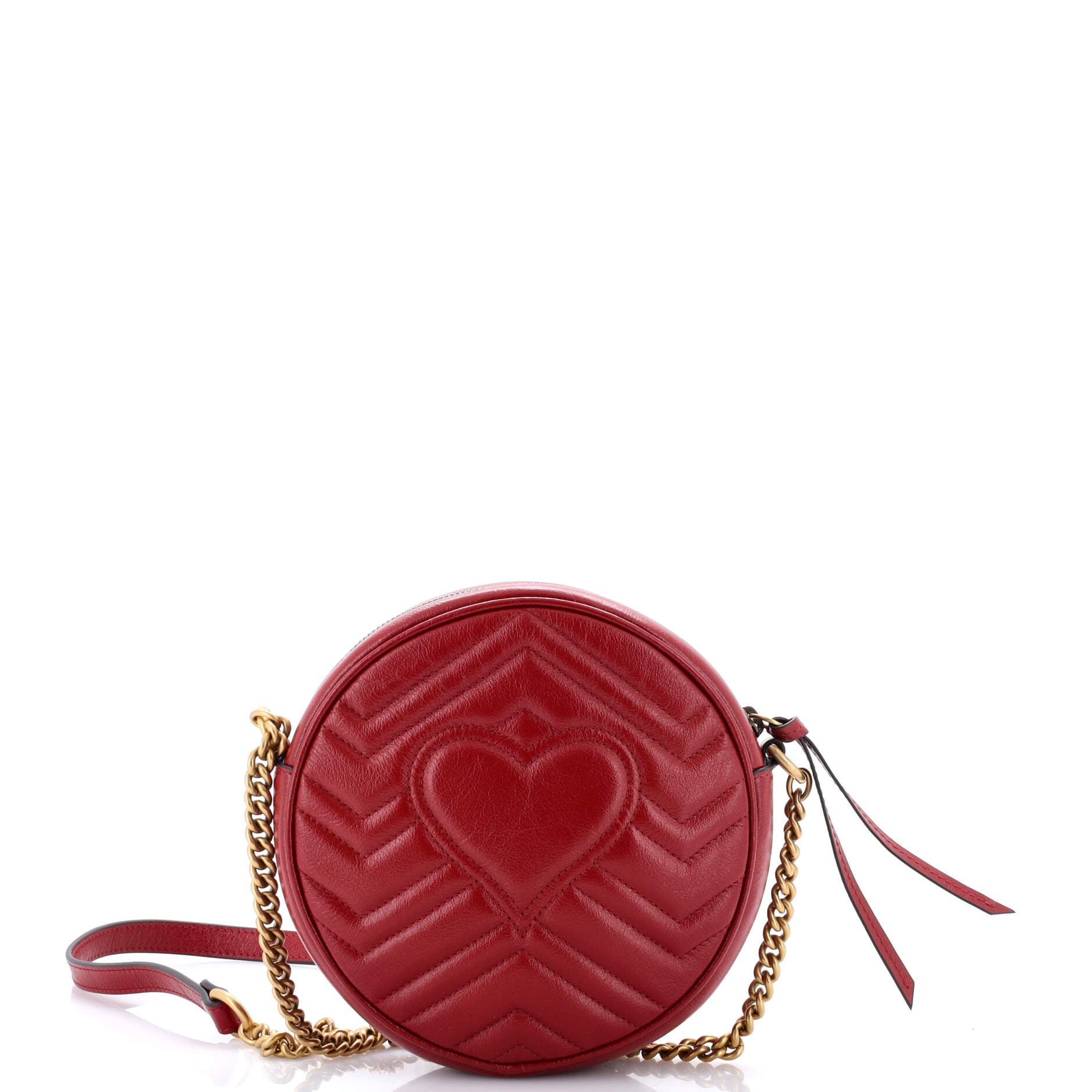 GG Marmont Round Shoulder Bag Matelasse Leather Mini