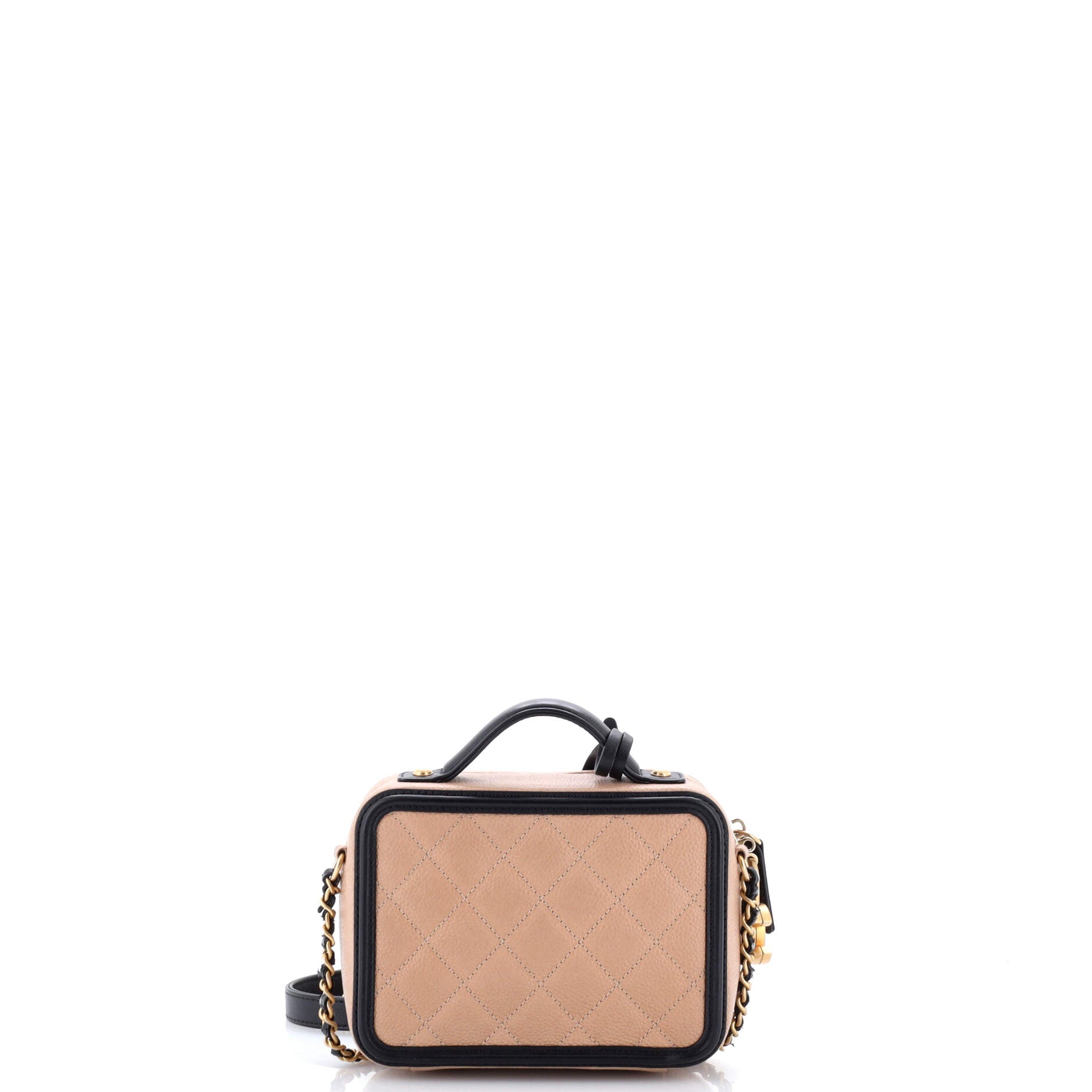 Filigree Vanity Case Quilted Caviar Small