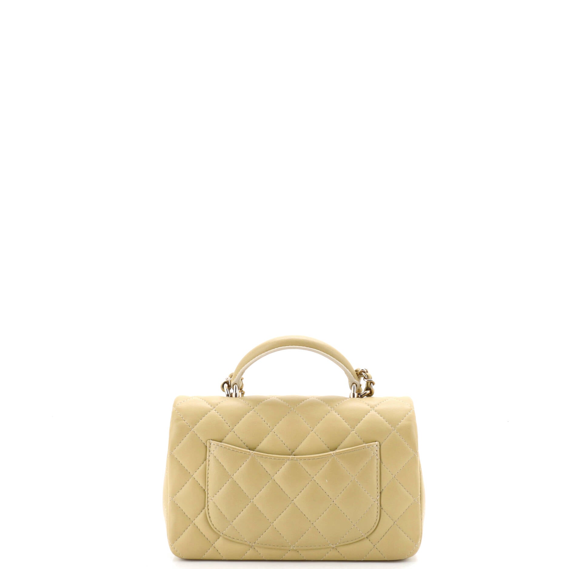 Classic Single Flap Top Handle Bag Quilted Lambskin Mini