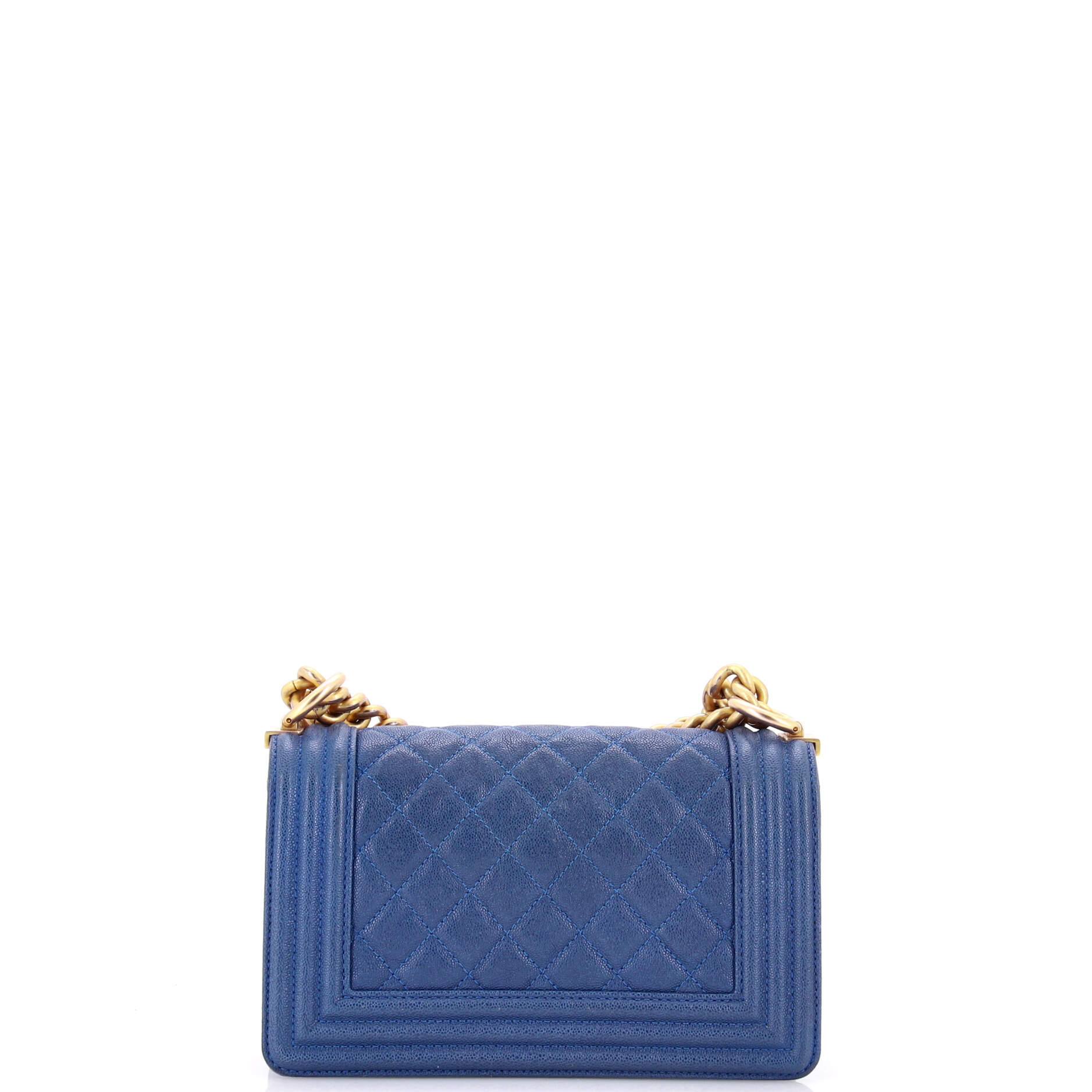 Boy Flap Bag Quilted Caviar Small