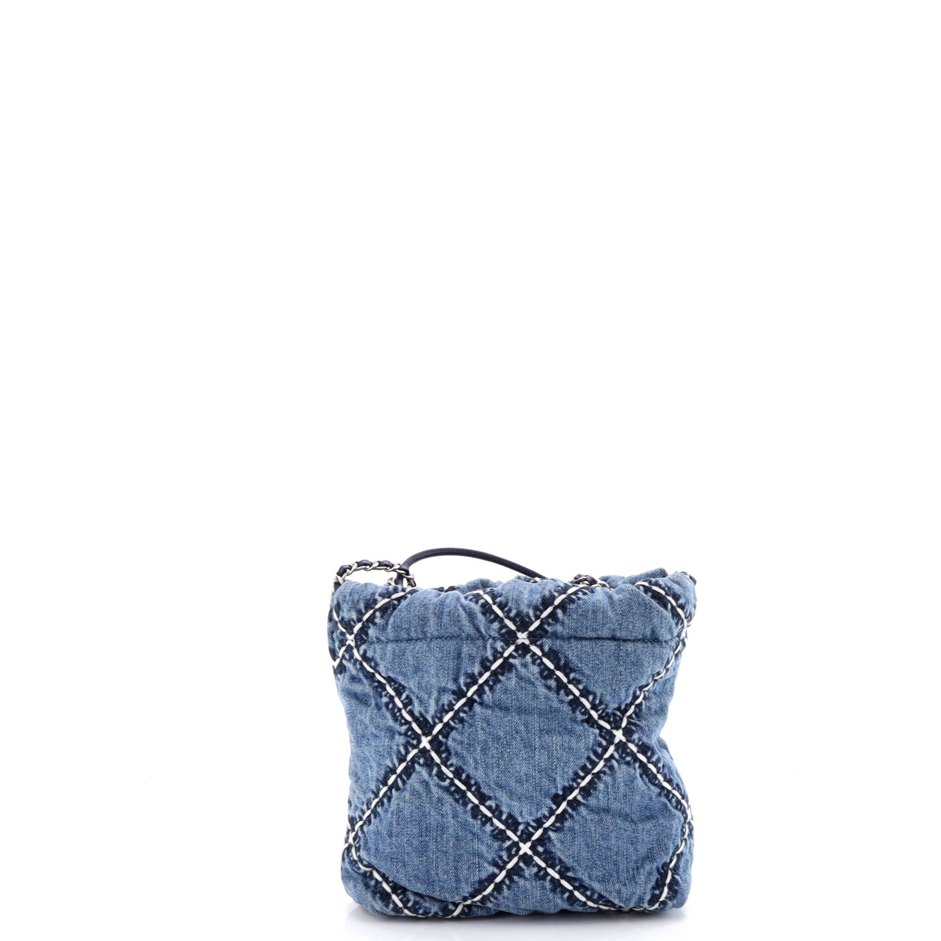 22 Chain Hobo Quilted Stitched Denim Mini