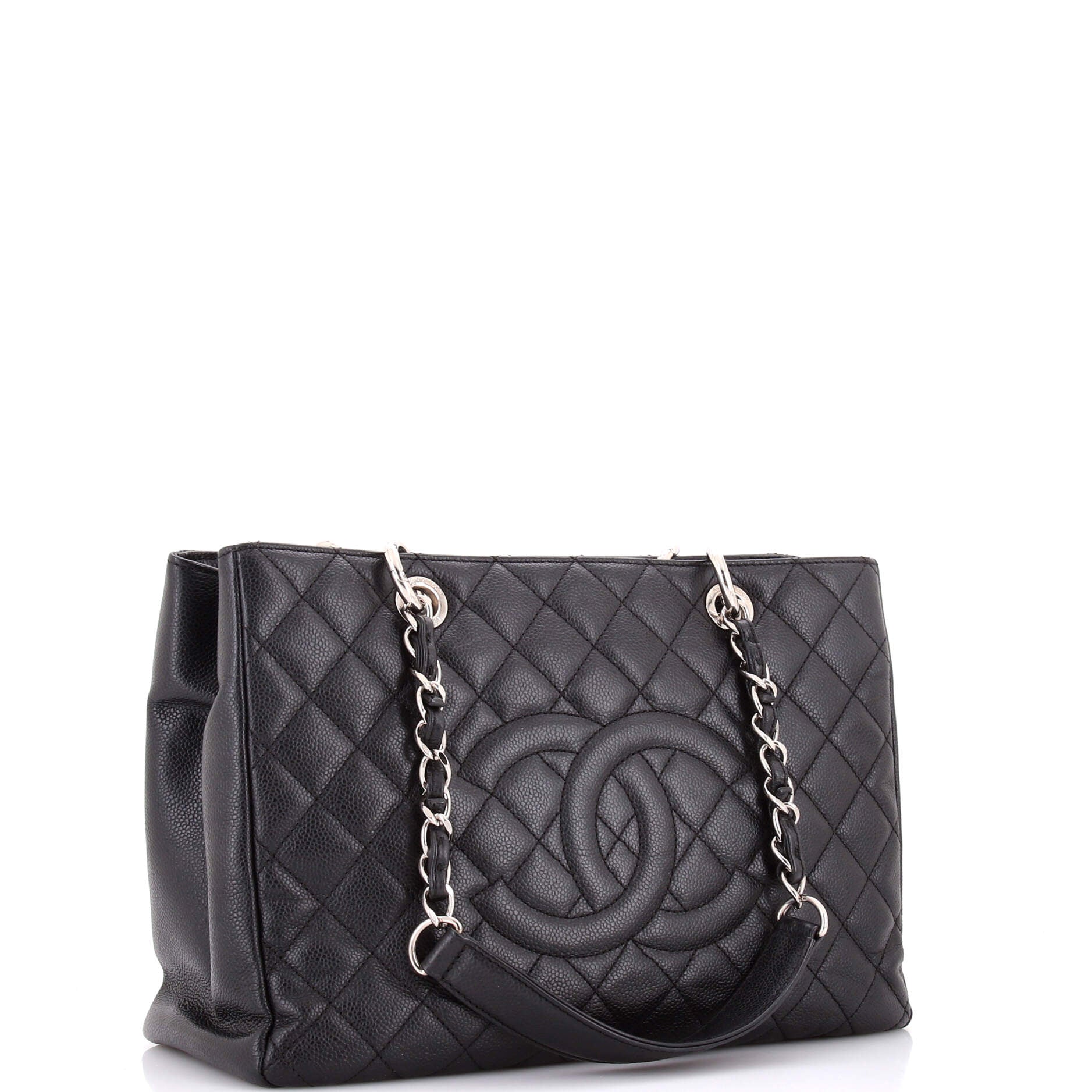 Grand Shopping Tote Quilted Caviar