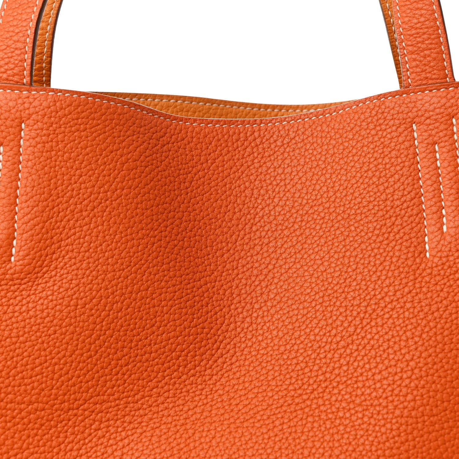 Taurillon Clemence Double Sens 36 Reversible Tote Moutarde Orange