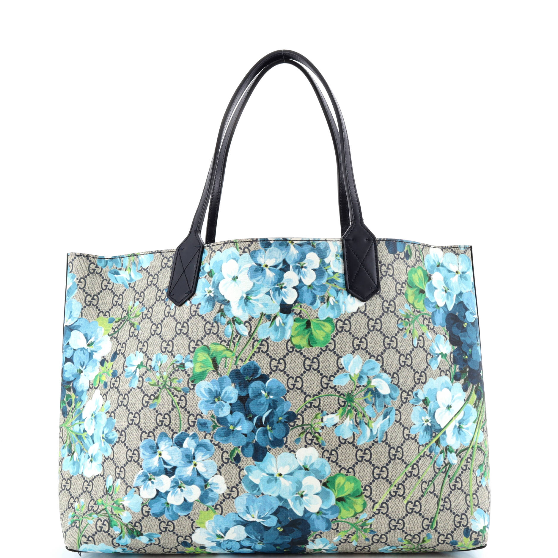 Reversible Tote Blooms GG Print Leather Medium