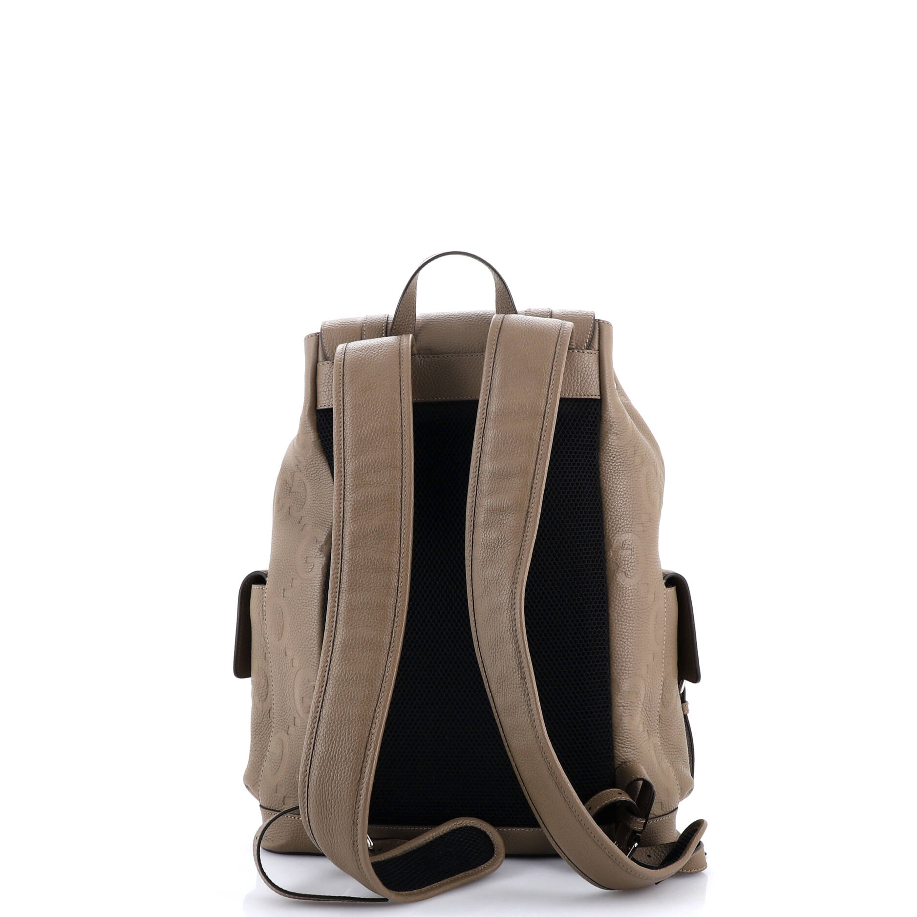 Double Pocket Belt Backpack Jumbo GG Embossed Leather Large