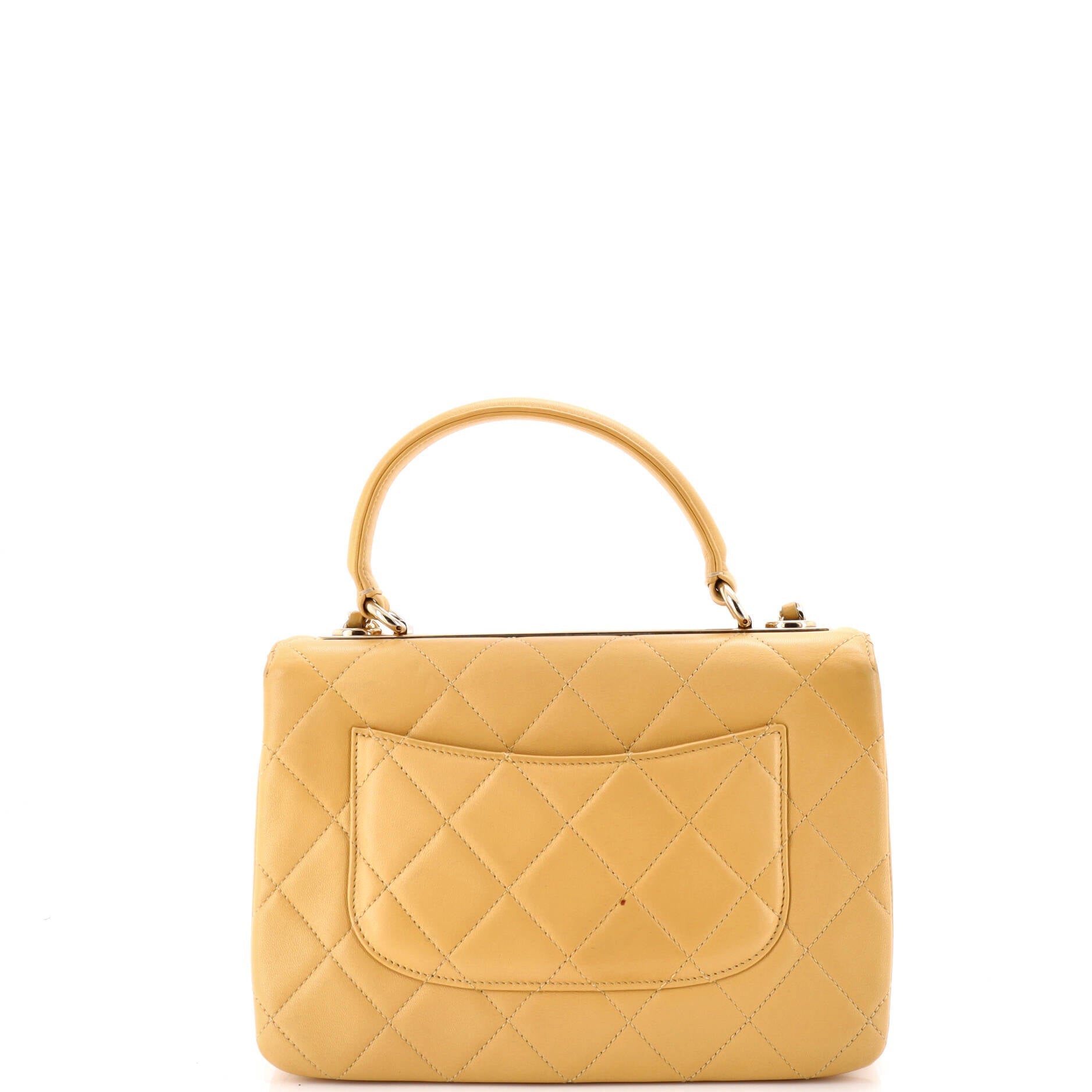 Trendy CC Top Handle Bag Quilted Lambskin Small