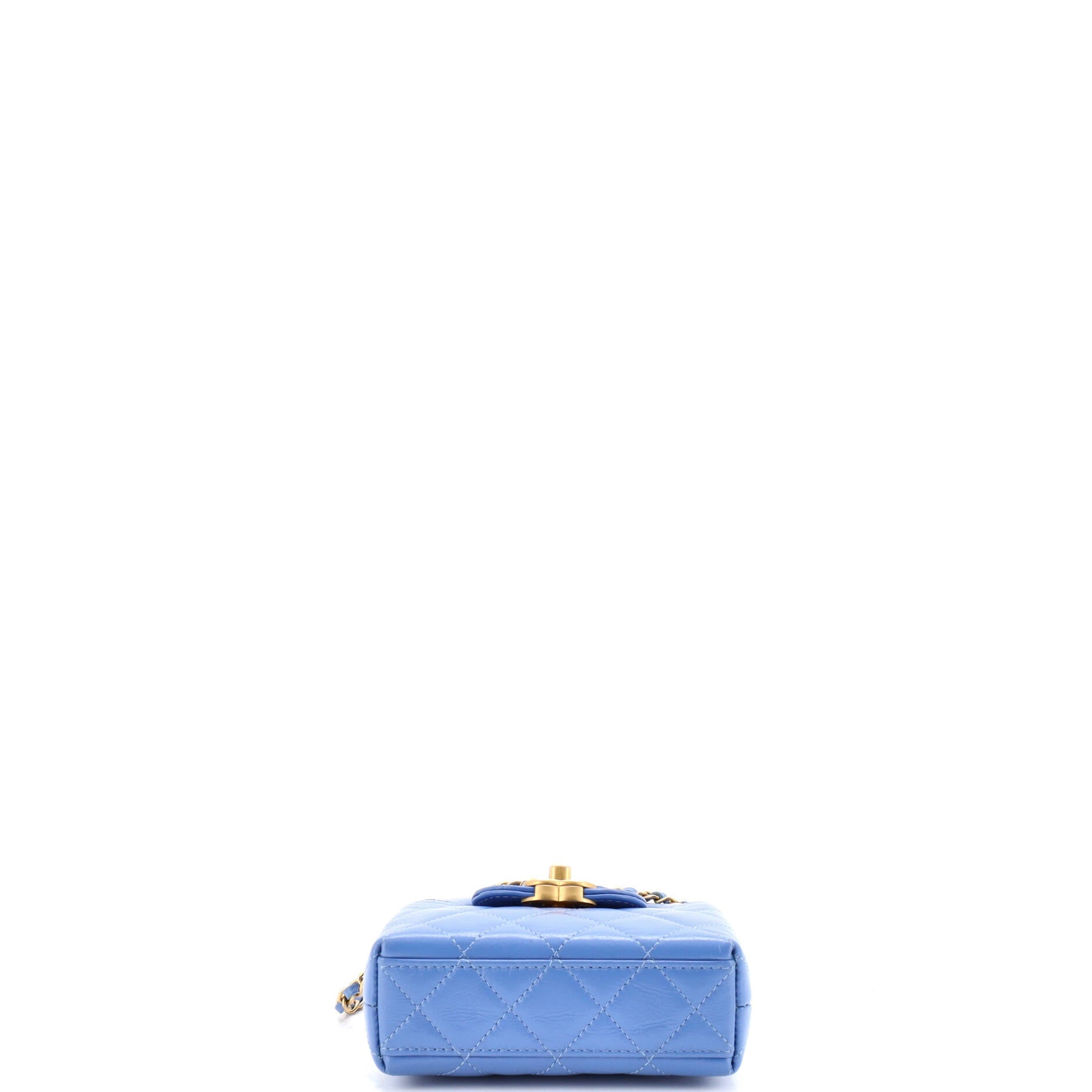 Kelly Top Handle Shopping Bag Quilted Shiny Aged Calfskin Nano