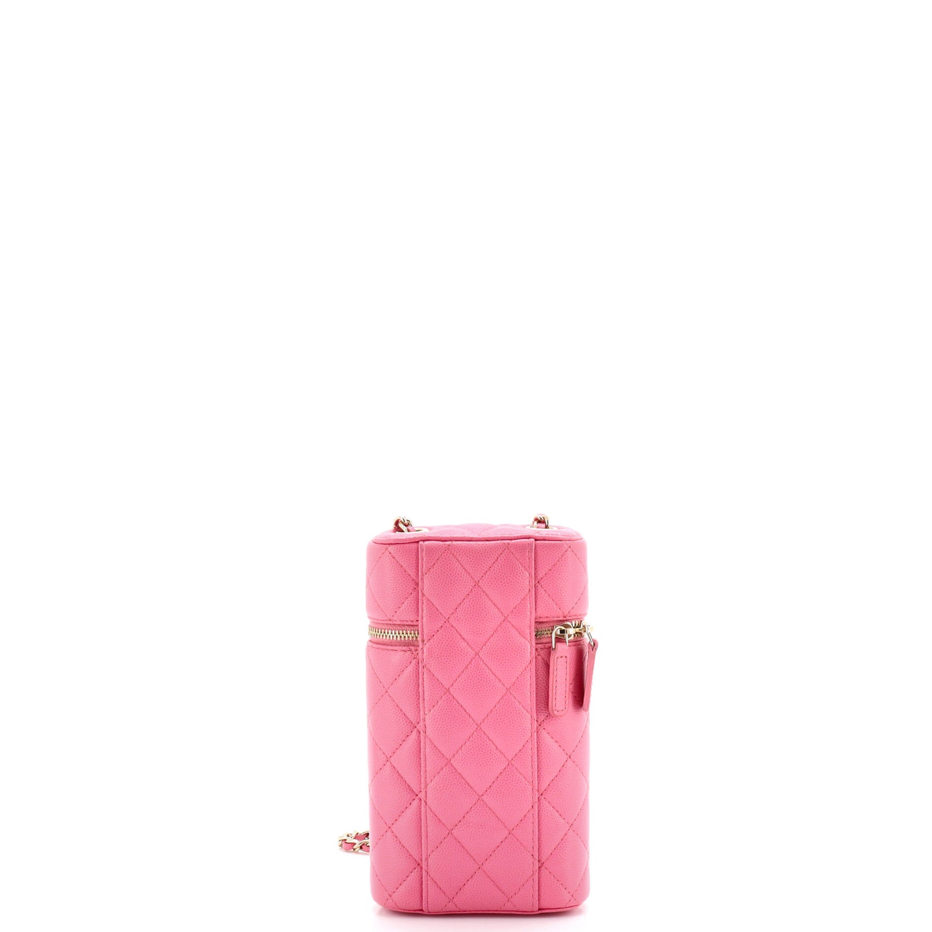 Classic Vanity Phone Holder with Chain Quilted Caviar
