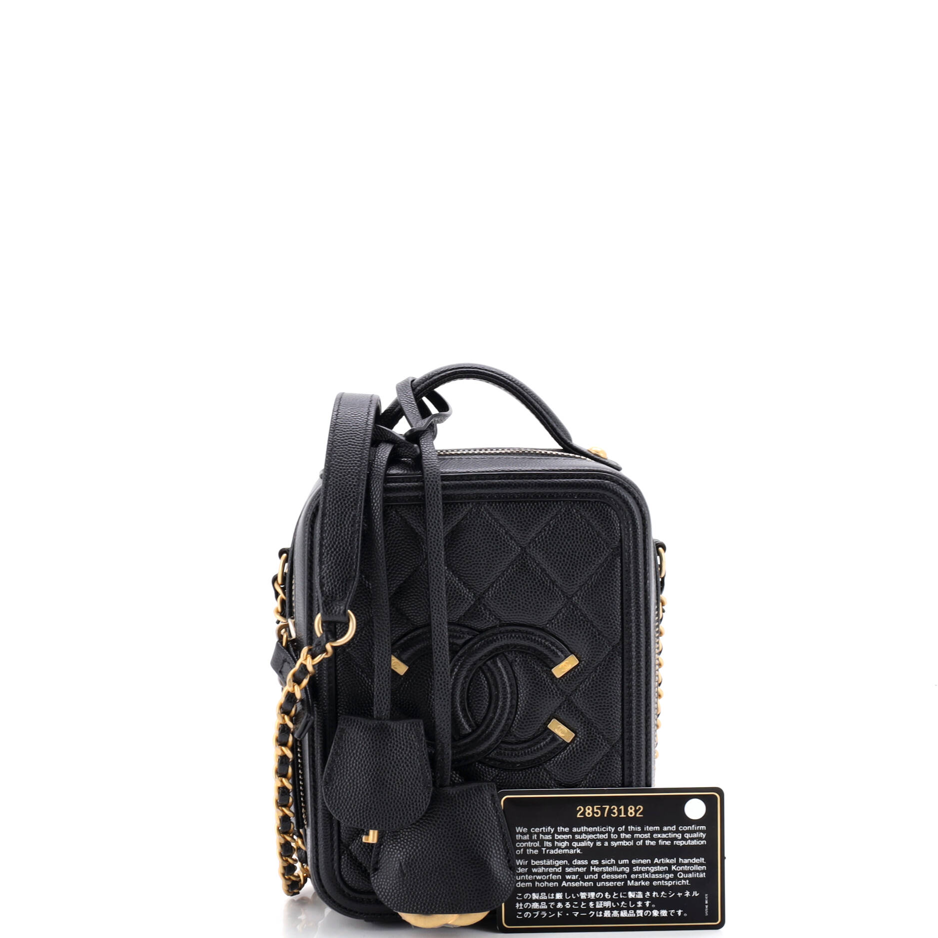 Filigree Vertical Vanity Case Quilted Caviar