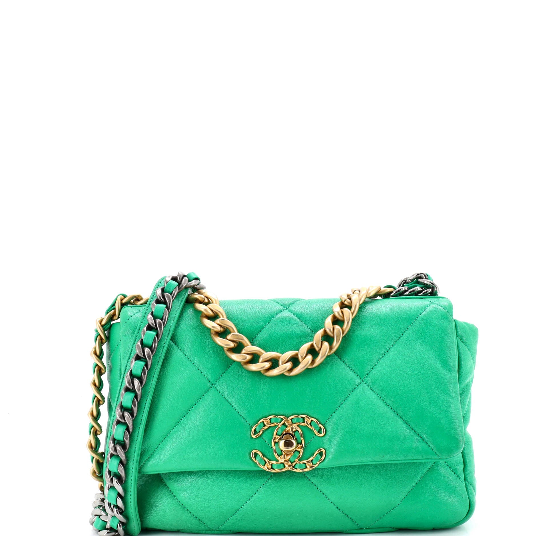 19 Flap Bag Quilted Leather Medium
