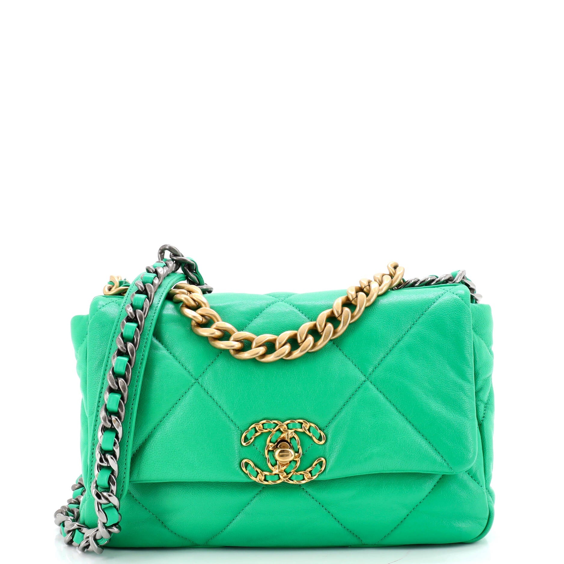 19 Flap Bag Quilted Leather Medium