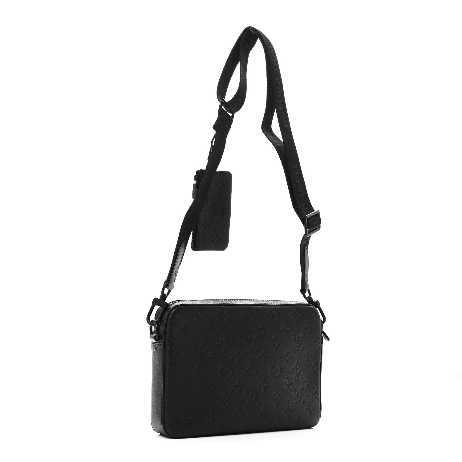 Calfskin Monogram Shadow Trio Messenger Black