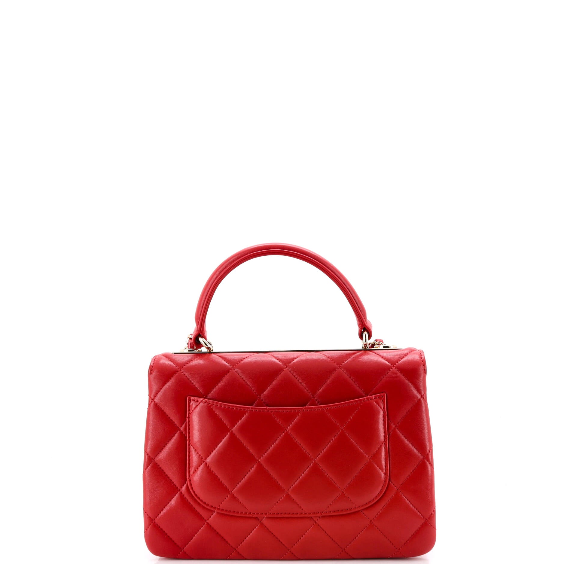 Trendy CC Top Handle Bag Quilted Lambskin Small