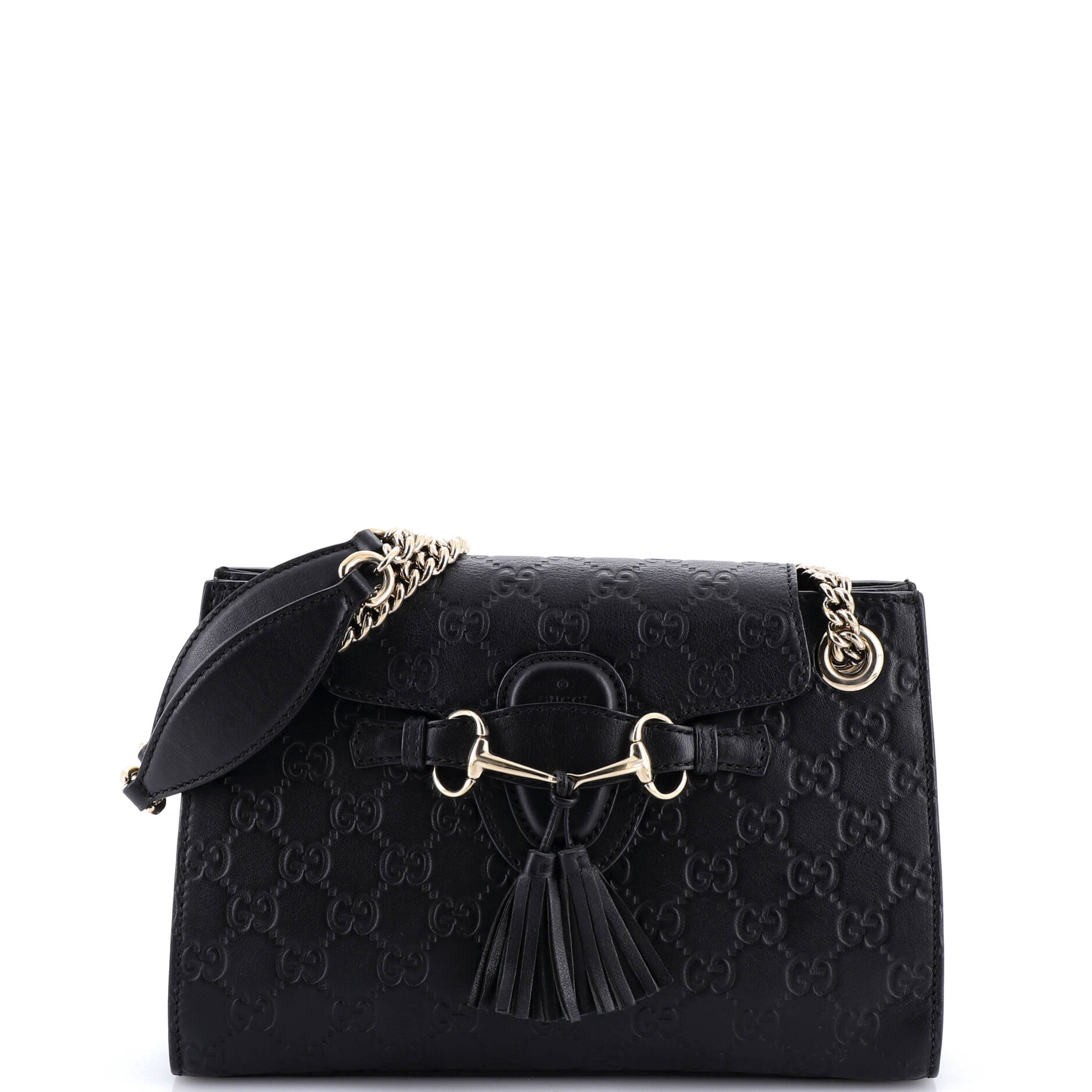 Emily Chain Flap Shoulder Bag Guccissima Leather Small