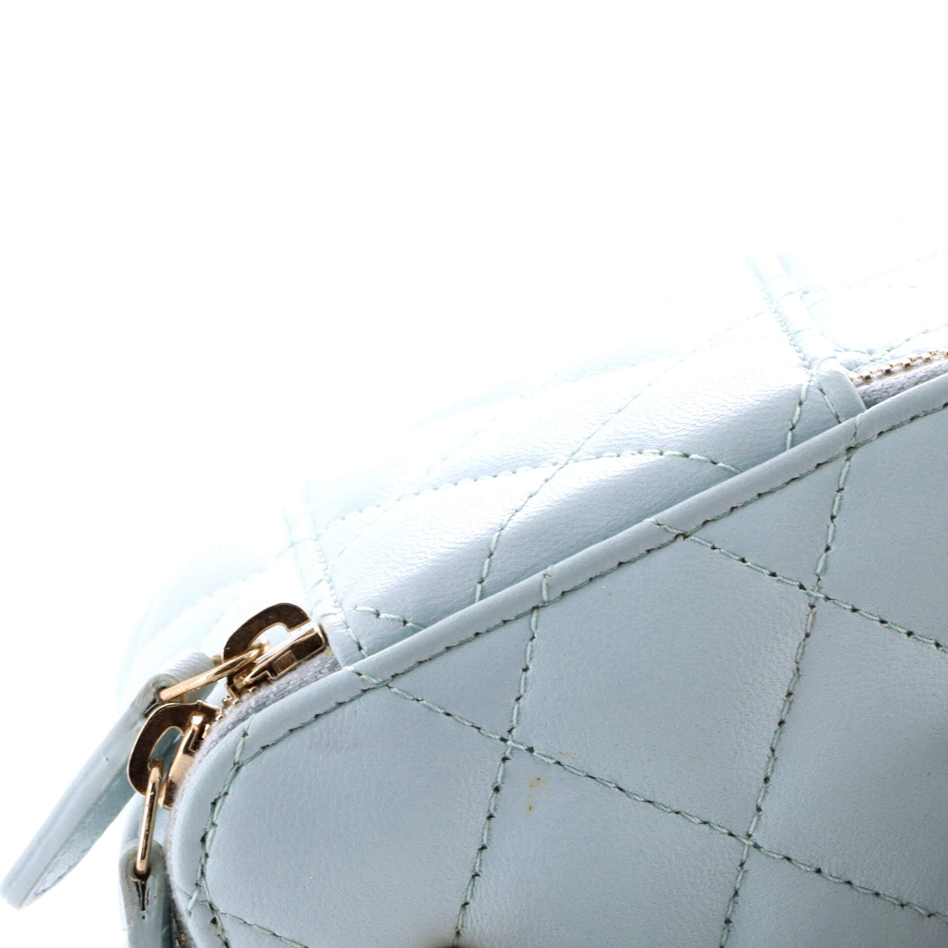 Classic Top Handle Vanity Case with Chain Quilted Lambskin Mini