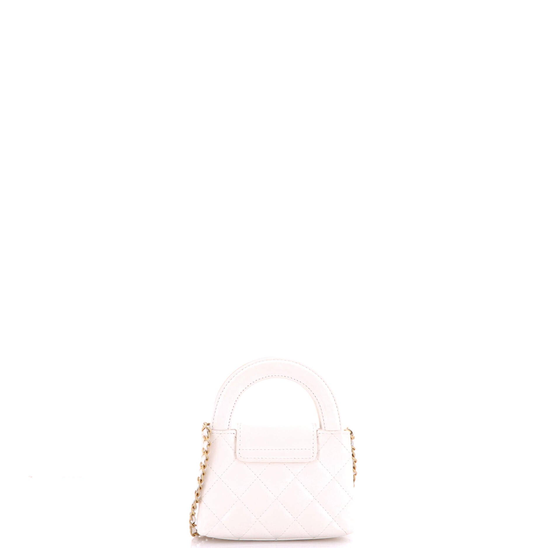 Kelly Top Handle Shopping Bag Quilted Shiny Aged Calfskin Nano