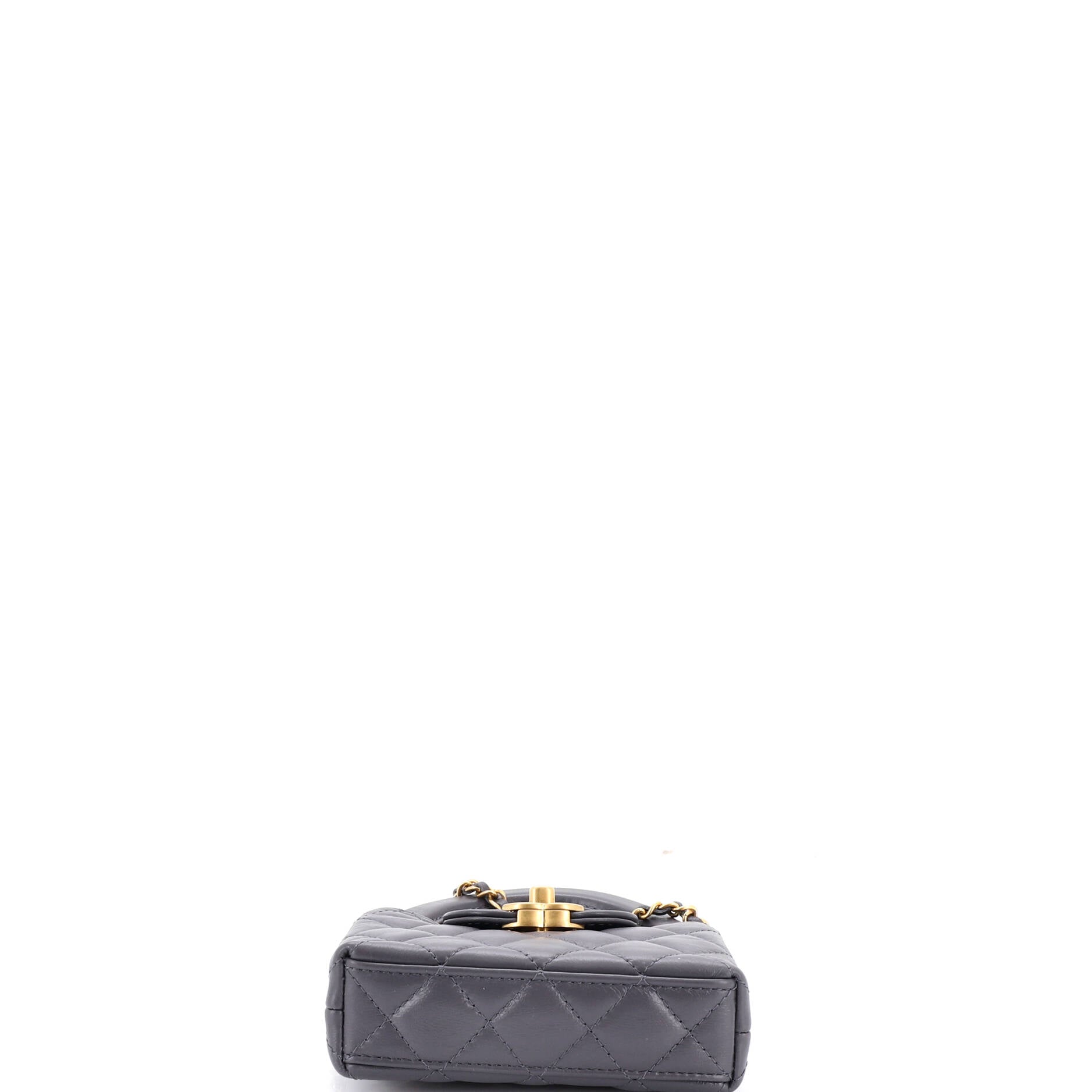 Kelly Top Handle Shopping Bag Quilted Shiny Aged Calfskin Nano