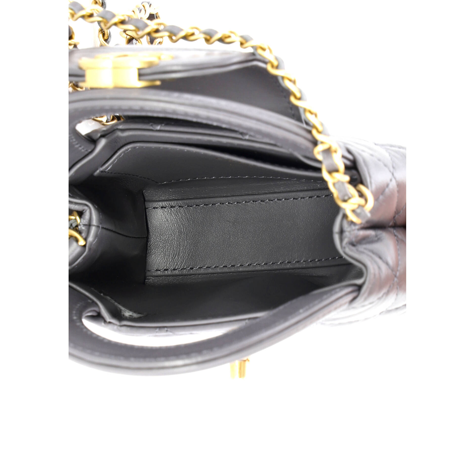 Kelly Top Handle Shopping Bag Quilted Shiny Aged Calfskin Nano