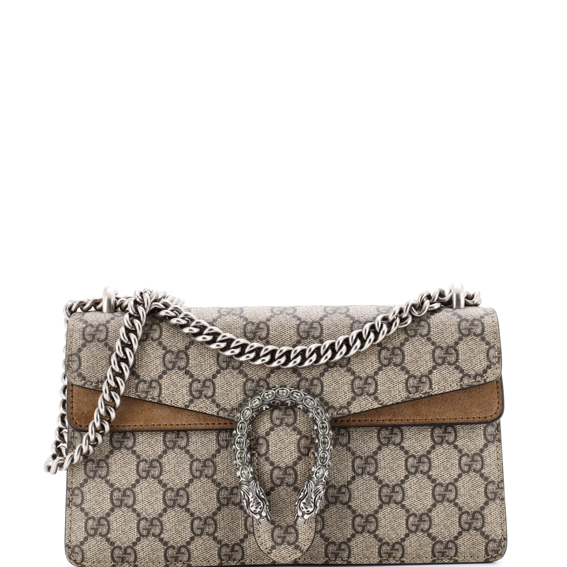 Dionysus Bag GG Coated Canvas with Crystal Embellished Metal Small