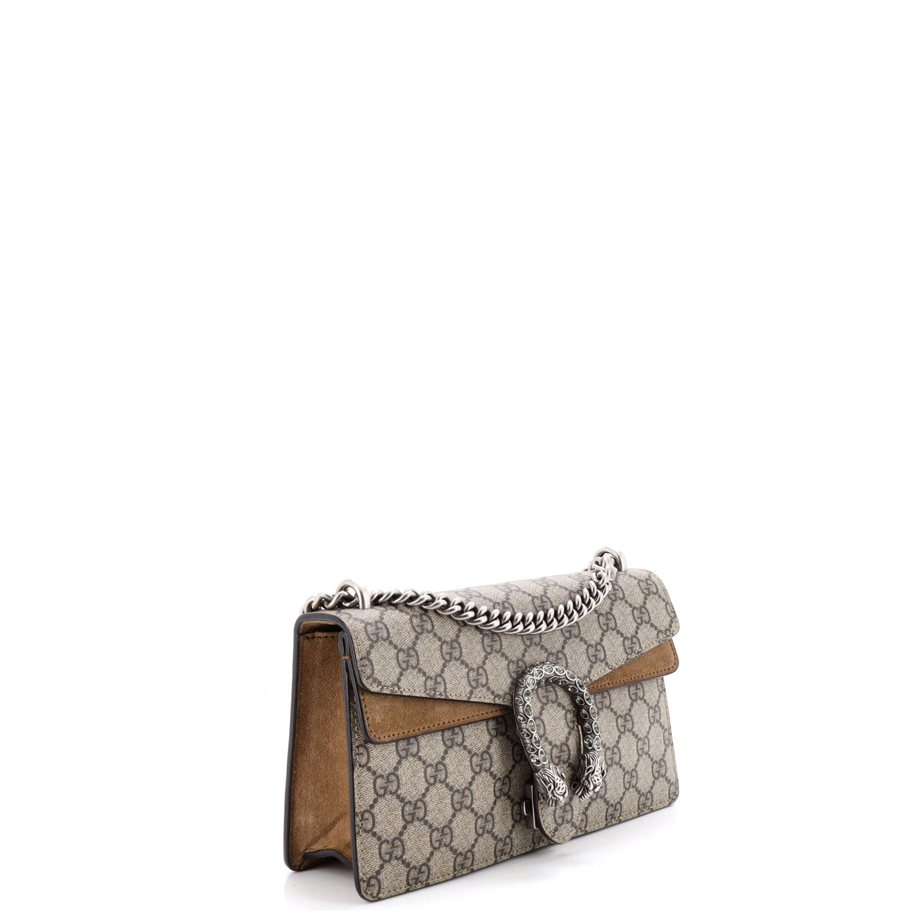 Dionysus Bag GG Coated Canvas with Crystal Embellished Metal Small