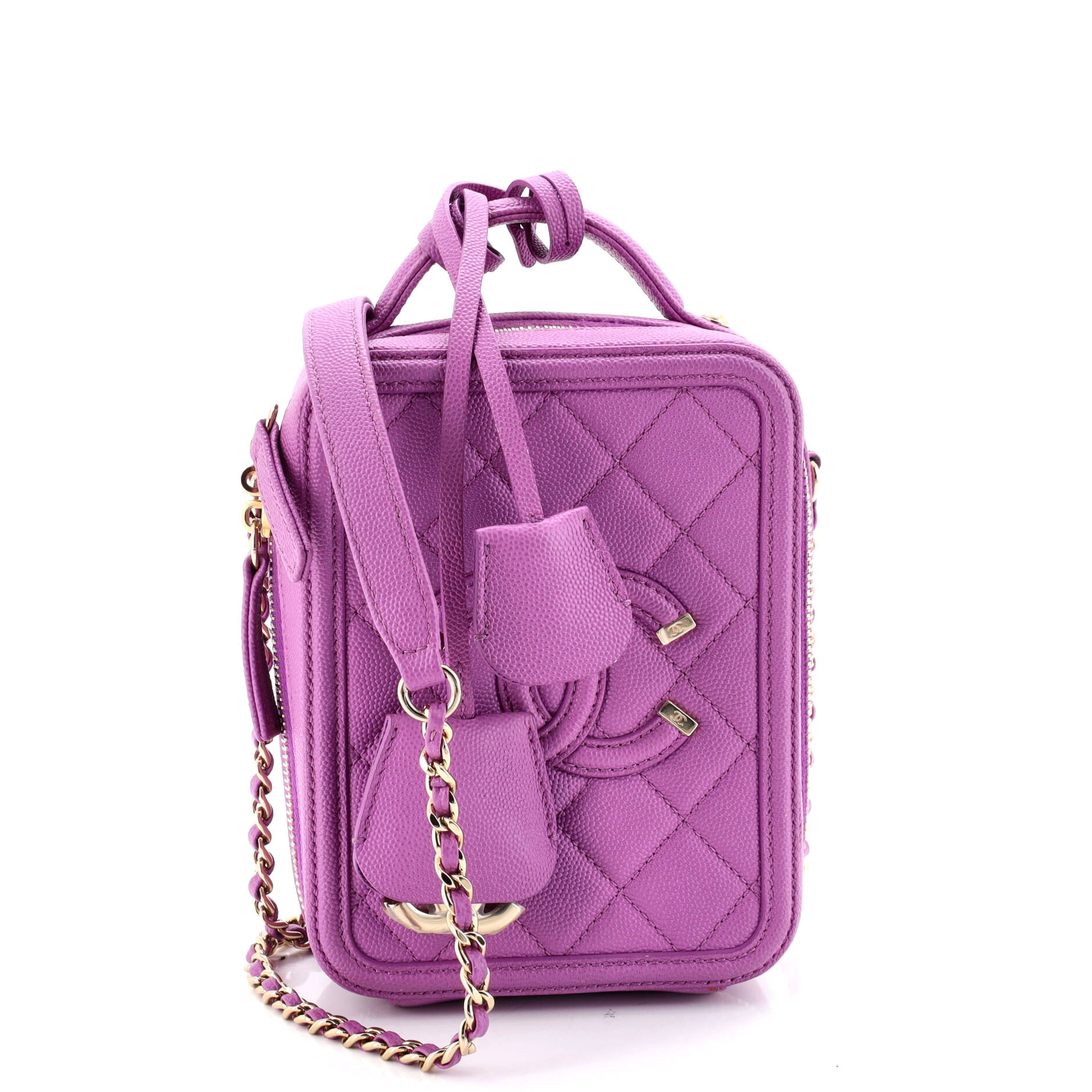 Filigree Vertical Vanity Case Quilted Caviar