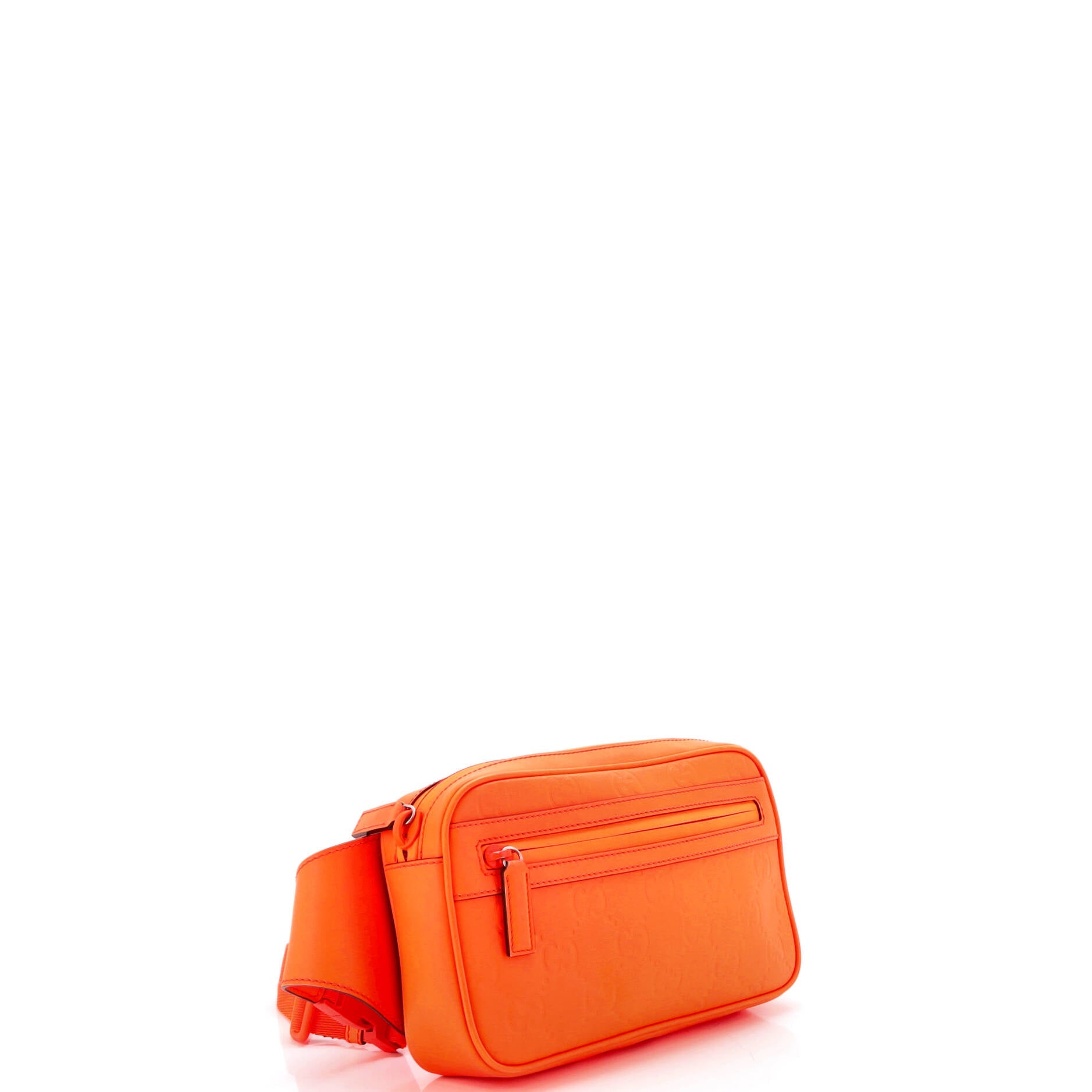 Front Zip Belt Bag GG Rubber Effect Leather