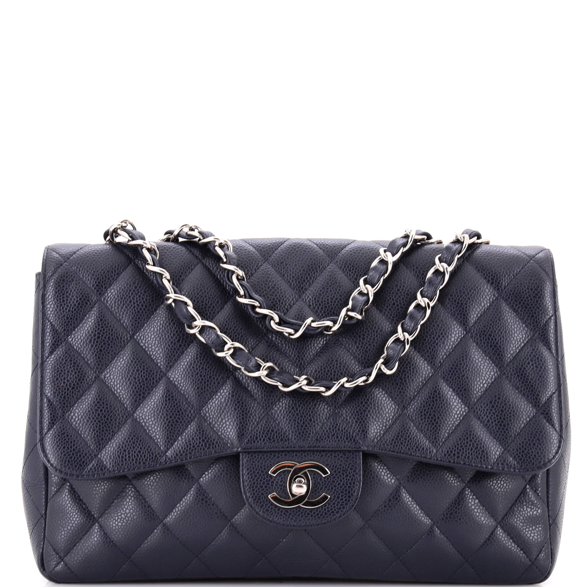 Classic Single Flap Bag Quilted Caviar Jumbo