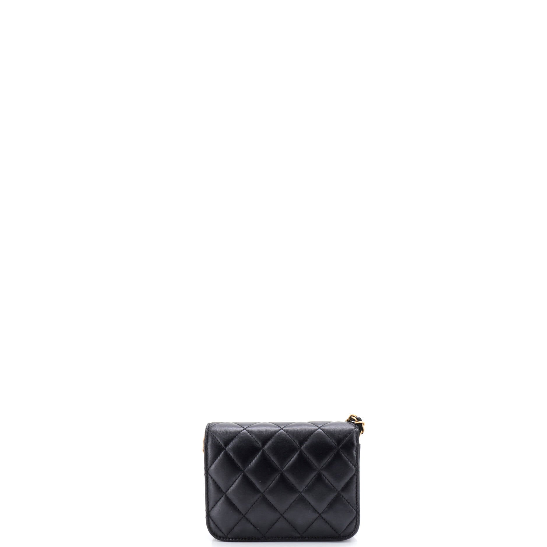 Pearl Crush Flap Clutch with Chain Quilted Lambskin Mini