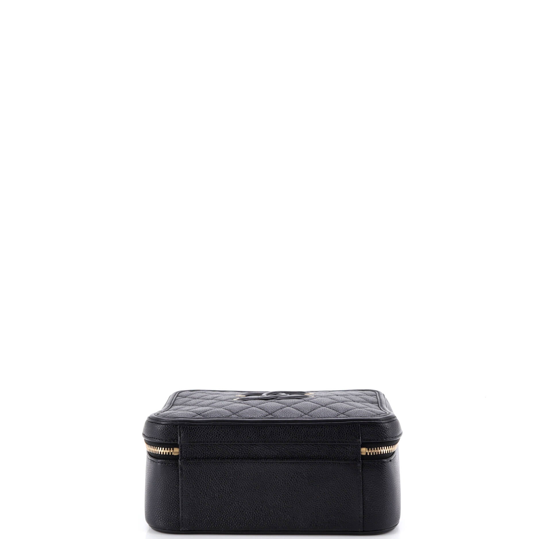 Filigree Vanity Case Quilted Caviar Large
