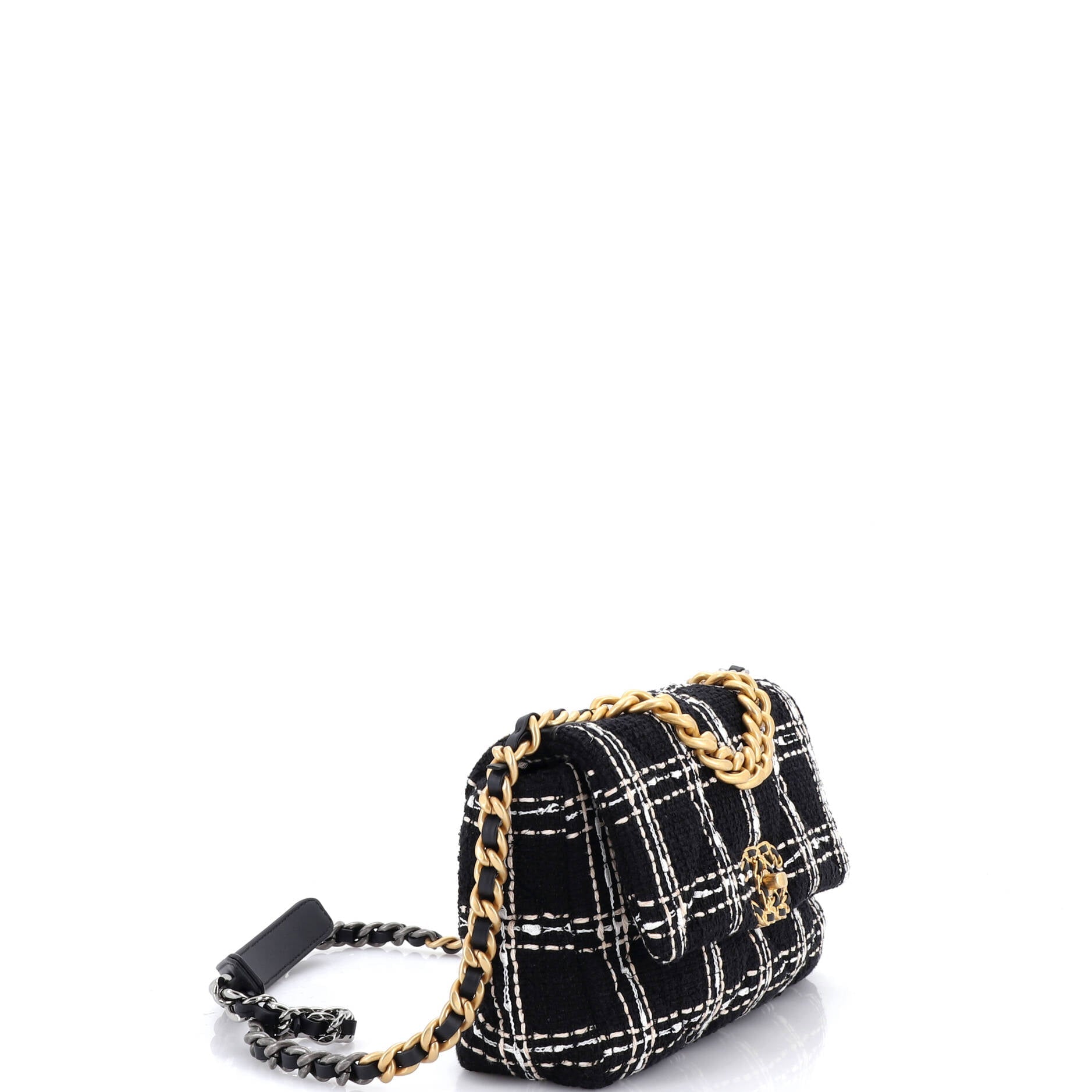 19 Flap Bag Quilted Tweed Medium