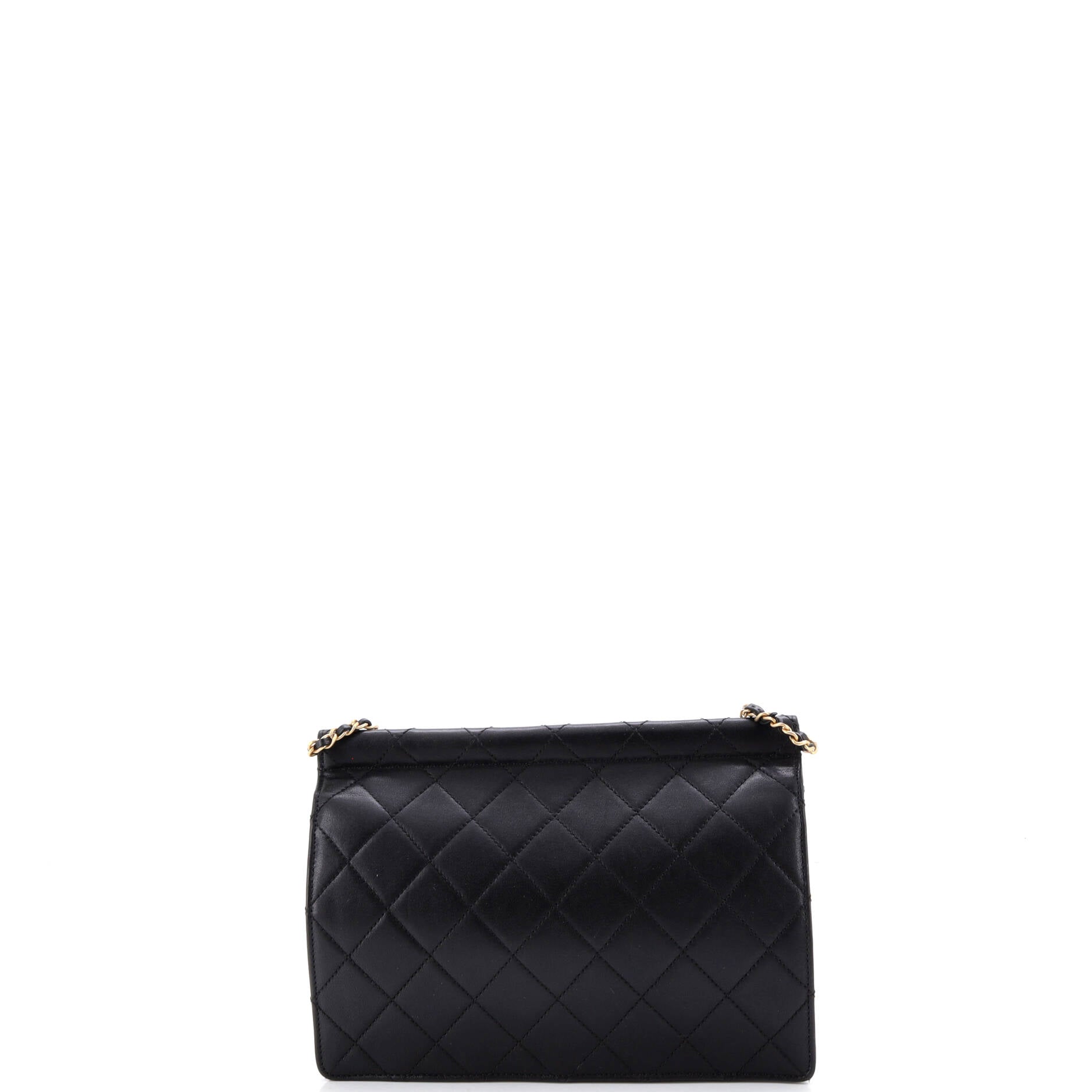 Pearl Chain Flap Bag Quilted Lambskin Large