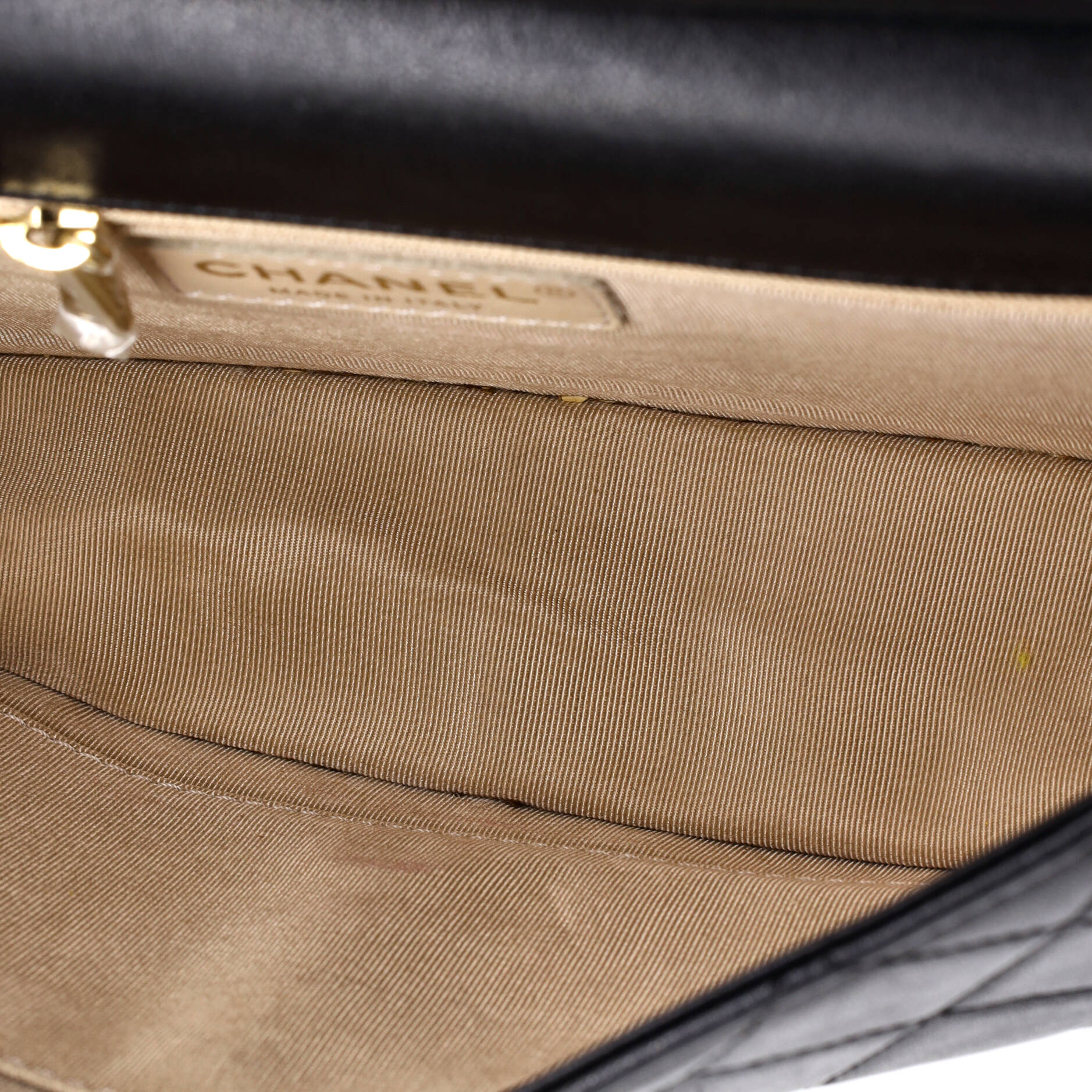Pearl Chain Flap Bag Quilted Lambskin Large