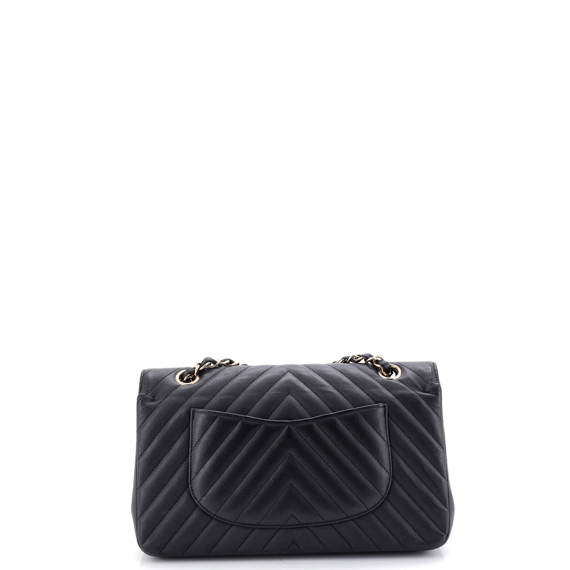 Classic Double Flap Bag Chevron Caviar Medium