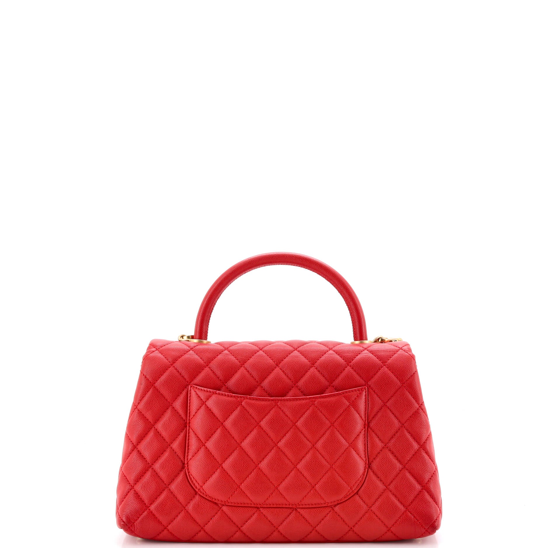 Coco Top Handle Bag Quilted Caviar Small