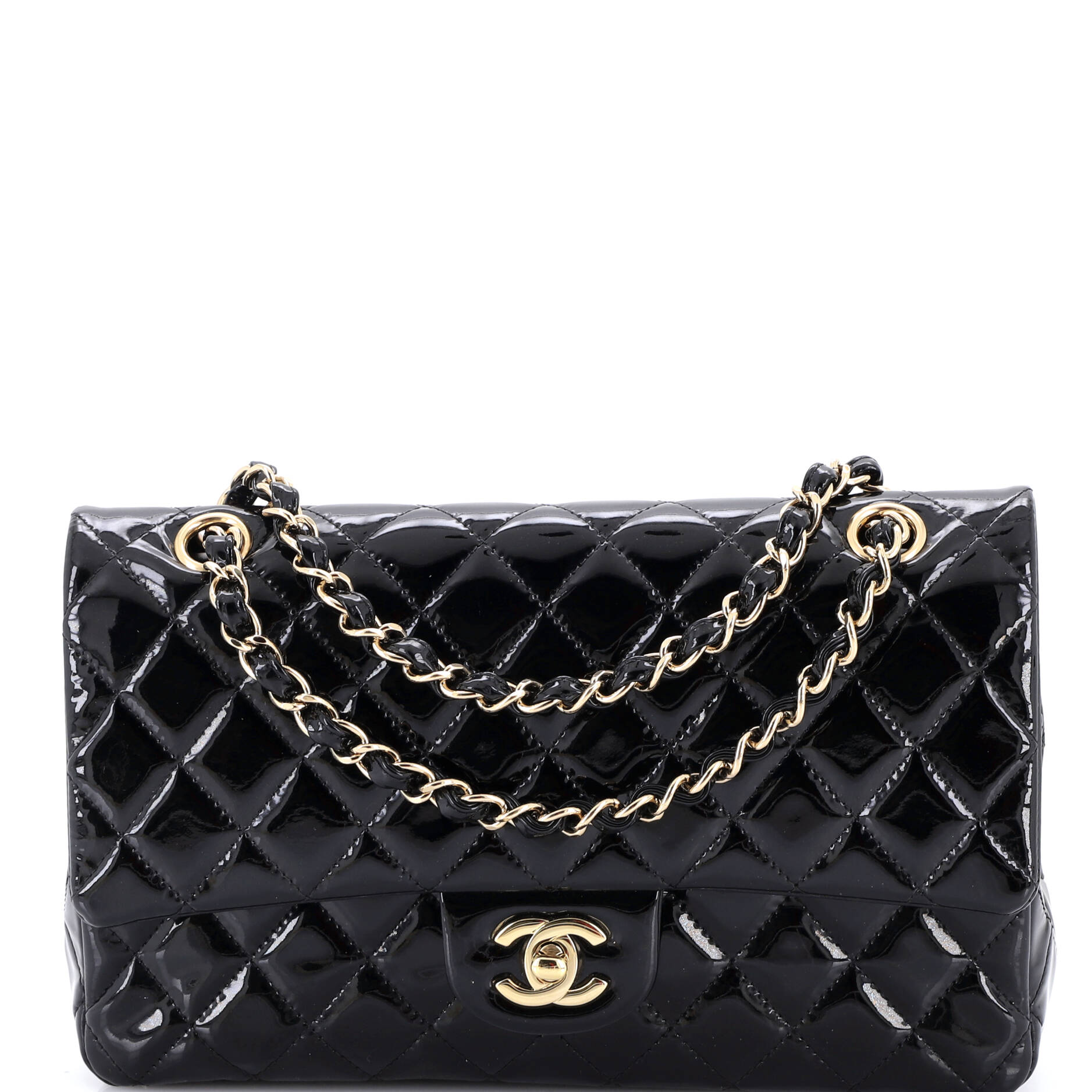 Classic Double Flap Bag Quilted Patent Medium