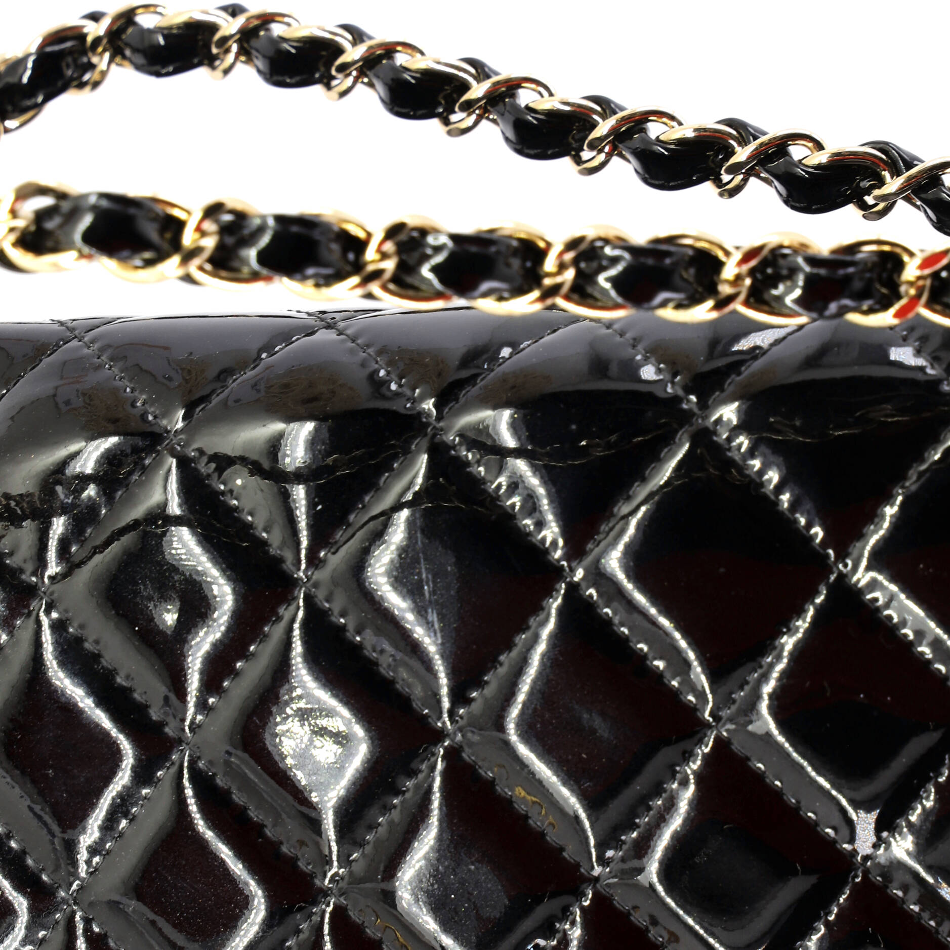 Classic Double Flap Bag Quilted Patent Medium