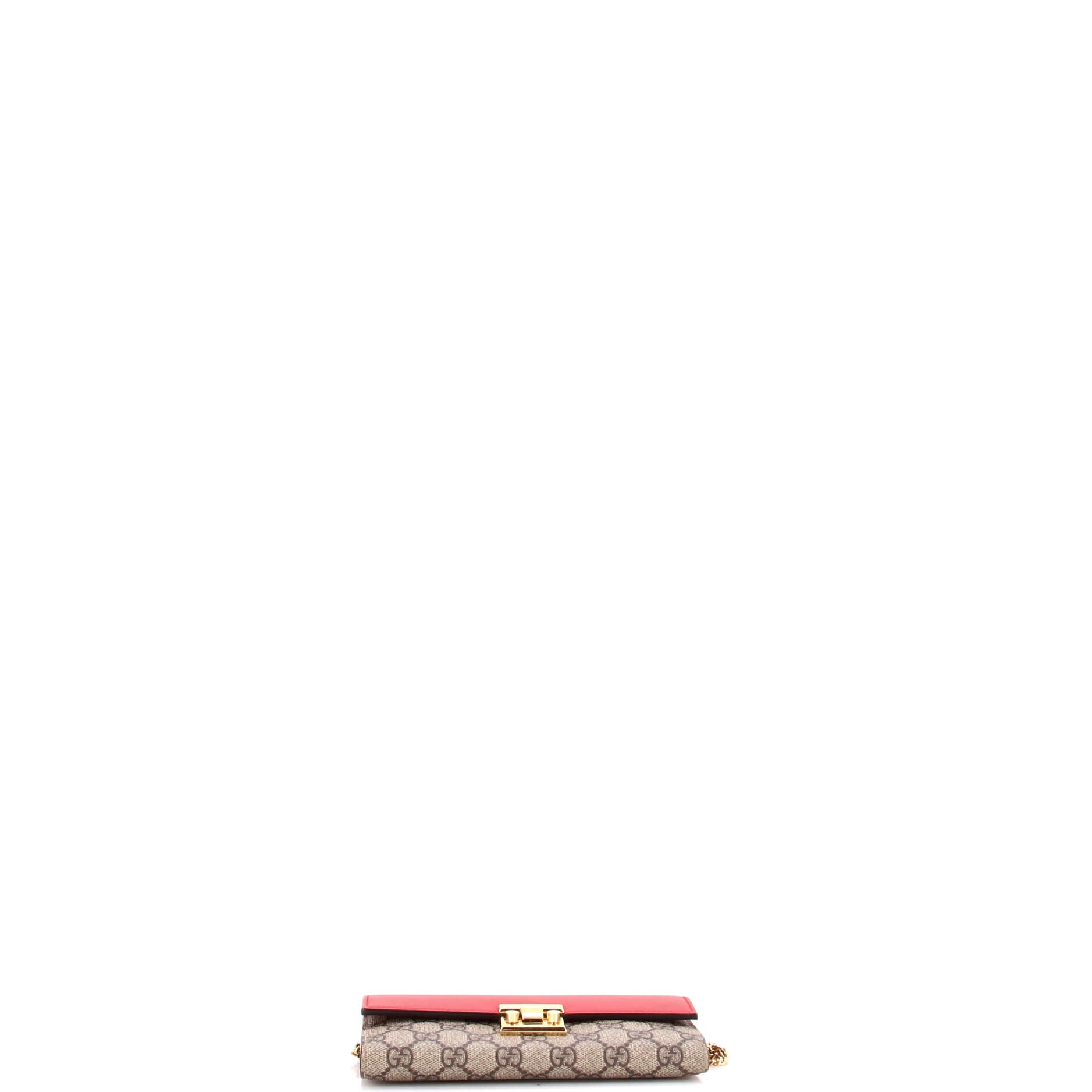 Padlock Continental Chain Wallet GG Coated Canvas and Leather Long